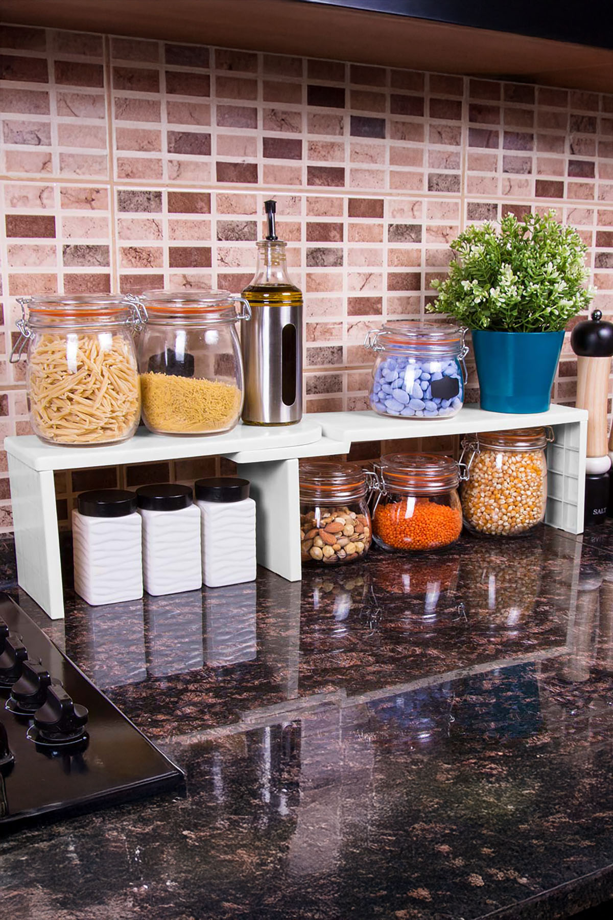 DecoBella Çok Fonksiyonlu Raf Düzenleyici 50805 - Beyaz DecoBella Çok Fonksiyonlu Raf Düzenleyici 50805 - Beyaz