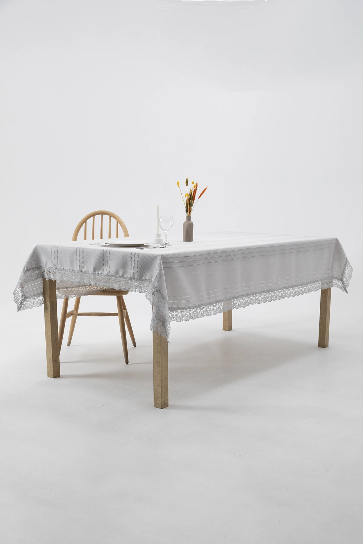 Defne Leke Tutmaz Masa Örtüsü 160x220 - Gri Defne Leke Tutmaz Masa Örtüsü 160x220 - Gri