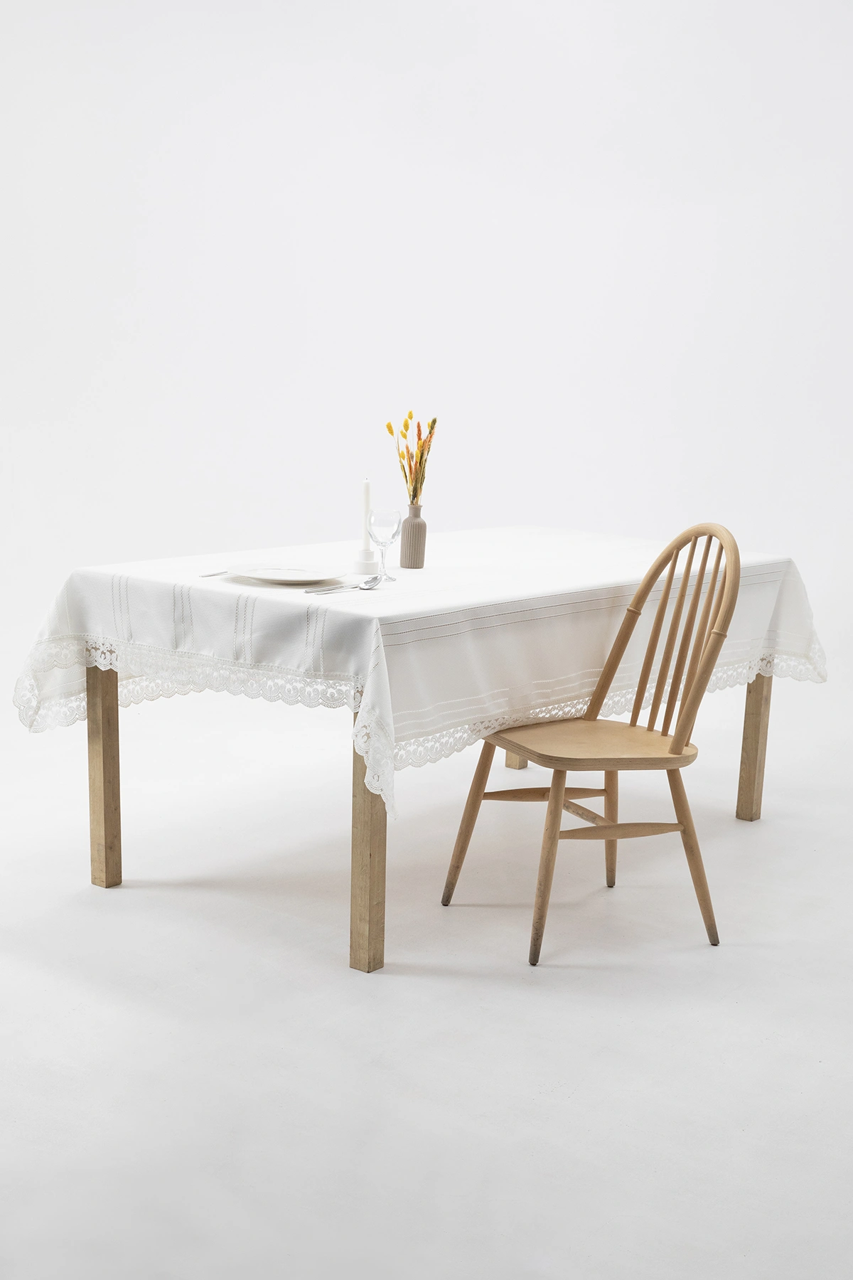 Defne Leke Tutmaz Masa Örtüsü 160x220 - Krem Defne Leke Tutmaz Masa Örtüsü 160x220 - Krem