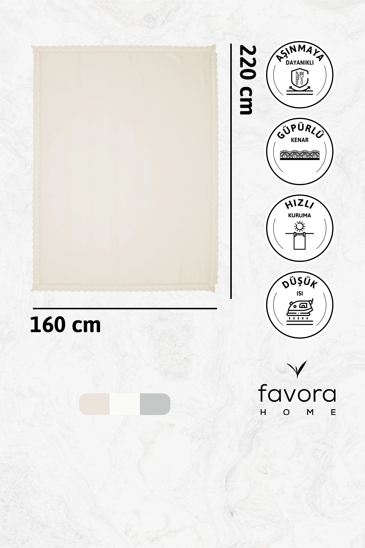 Defne Leke Tutmaz Masa Örtüsü 160x220 - Vizon Defne Leke Tutmaz Masa Örtüsü 160x220 - Vizon