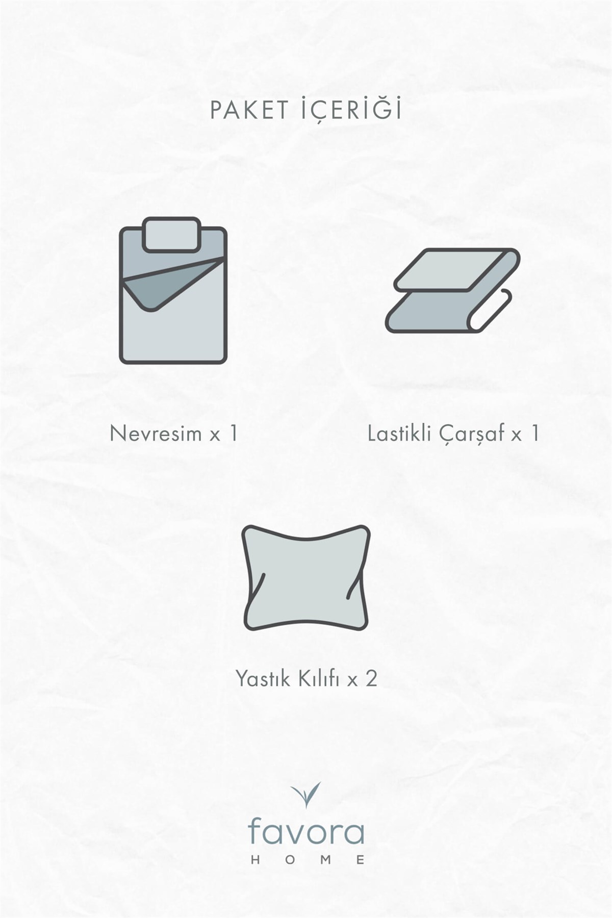 Basic Lastikli Çarşaflı Pamuklu Tek Kişilik Nevresim Takımı - Gri - Vizon