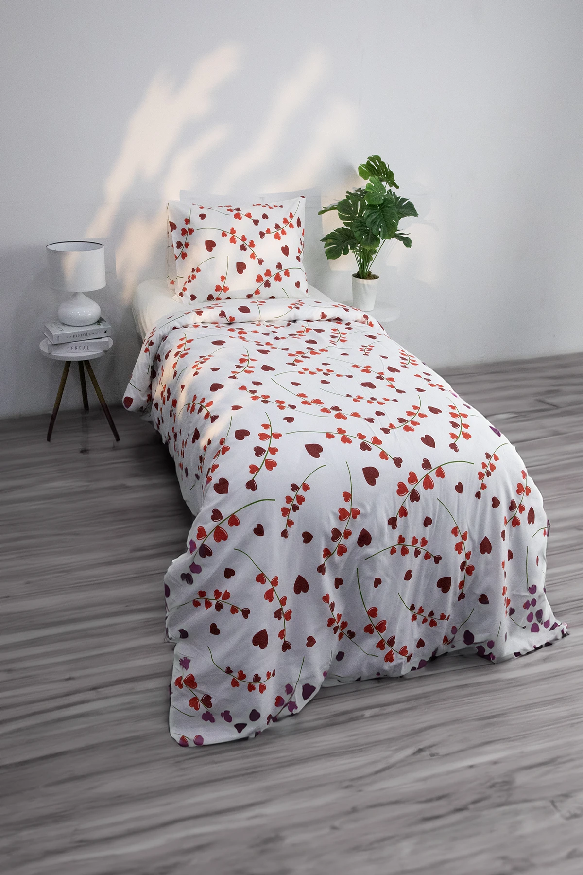 Elegance Kalpli Tek Kişilik Nevresim Seti Elegance Kalpli Tek Kişilik Nevresim Seti