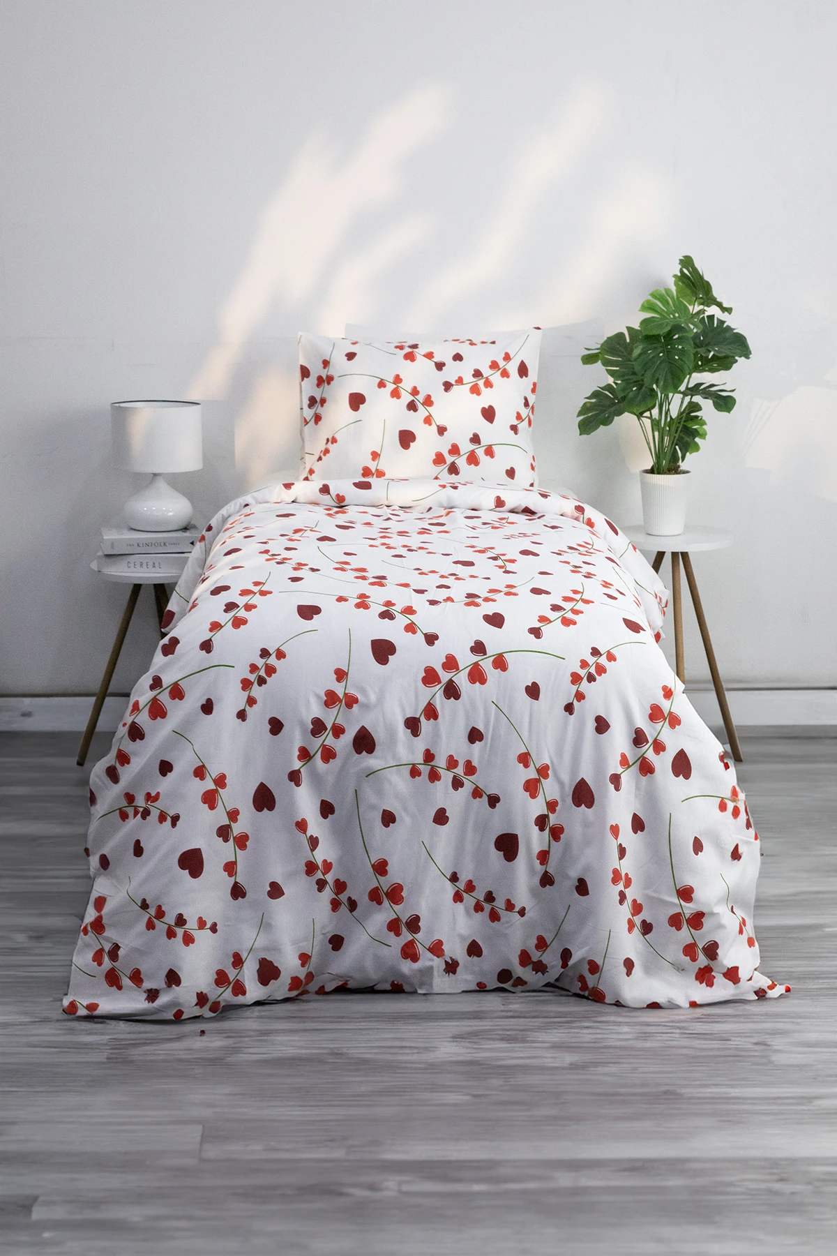 Elegance Kalpli Tek Kişilik Nevresim Seti Elegance Kalpli Tek Kişilik Nevresim Seti