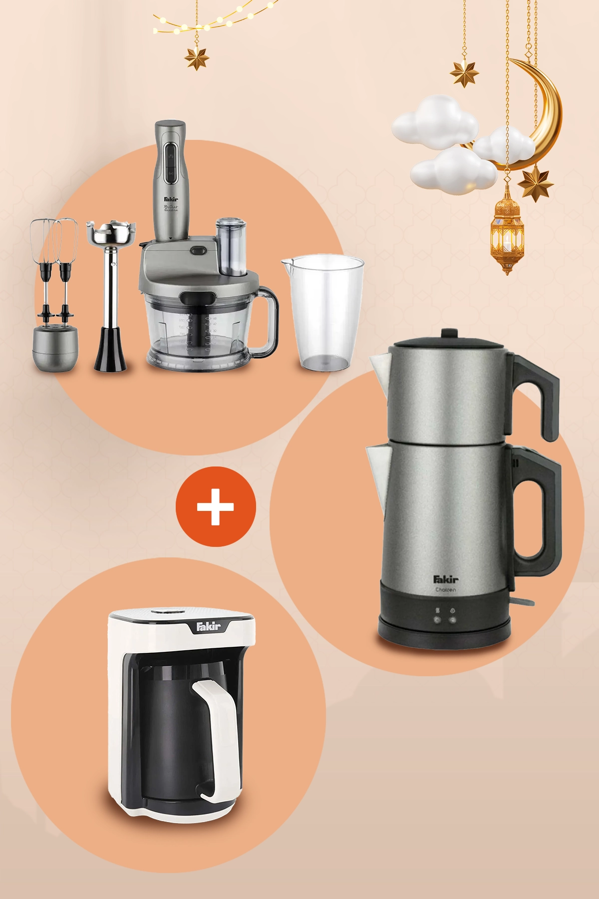 Fakir Avantajlı 3lü Set (Kahve Makinesi + Blender Seti + Çaycı) Fakir Avantajlı 3lü Set (Kahve Makinesi + Blender Seti + Çaycı)