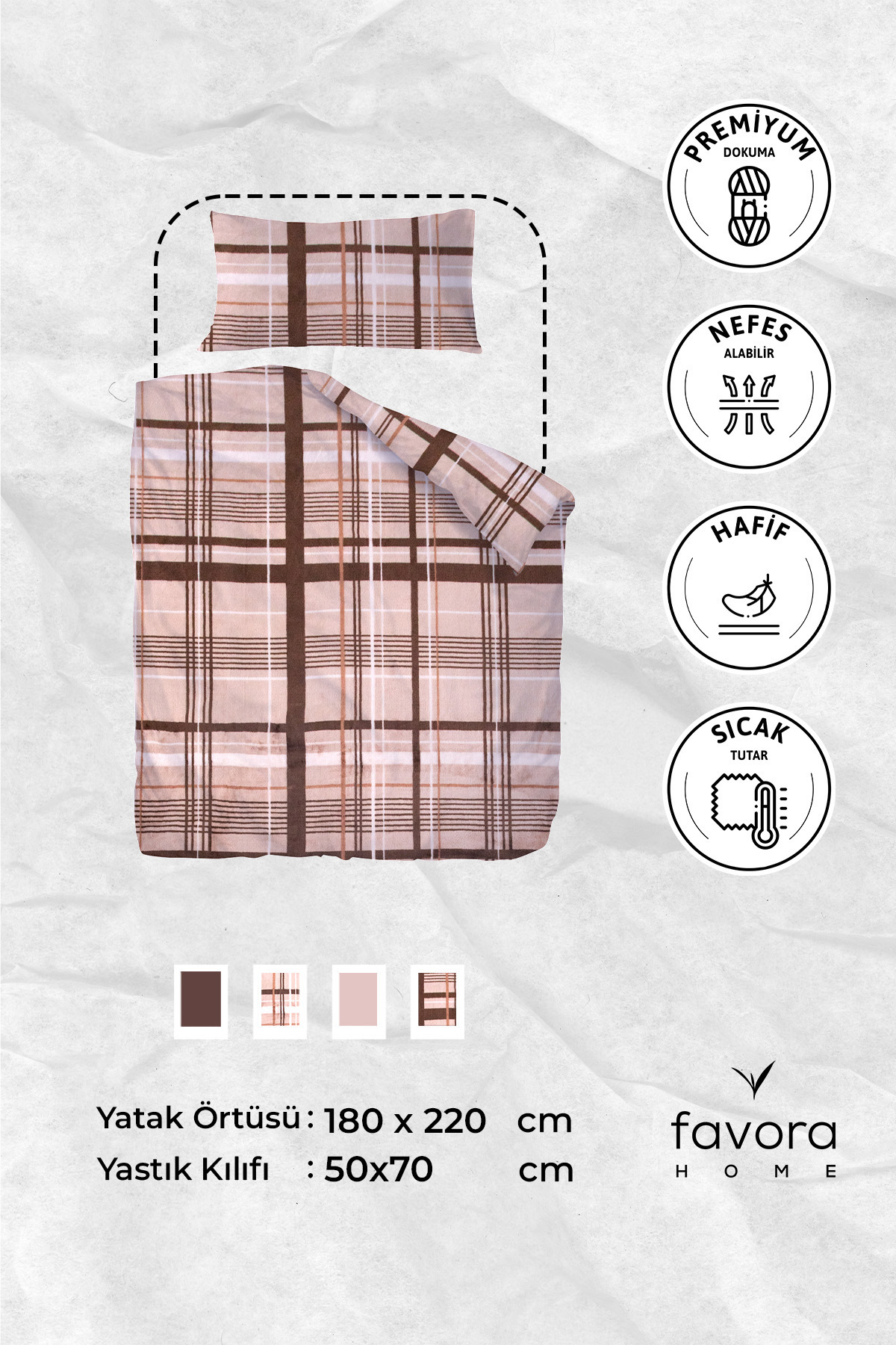 Favora 2 Parça Woolly Tek Kişilik Yatak Örtüsü Set Favora 2 Parça Woolly Tek Kişilik Yatak Örtüsü Set