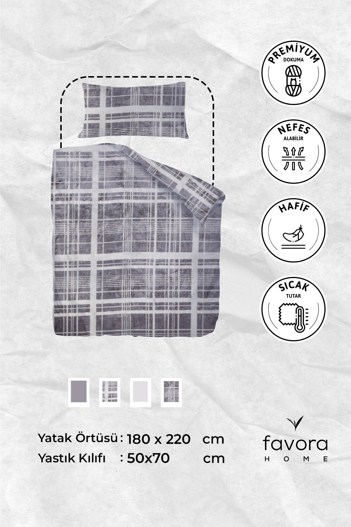 Favora 2 Parça Woolly Tek Kişilik Yatak Örtüsü Set Favora 2 Parça Woolly Tek Kişilik Yatak Örtüsü Set