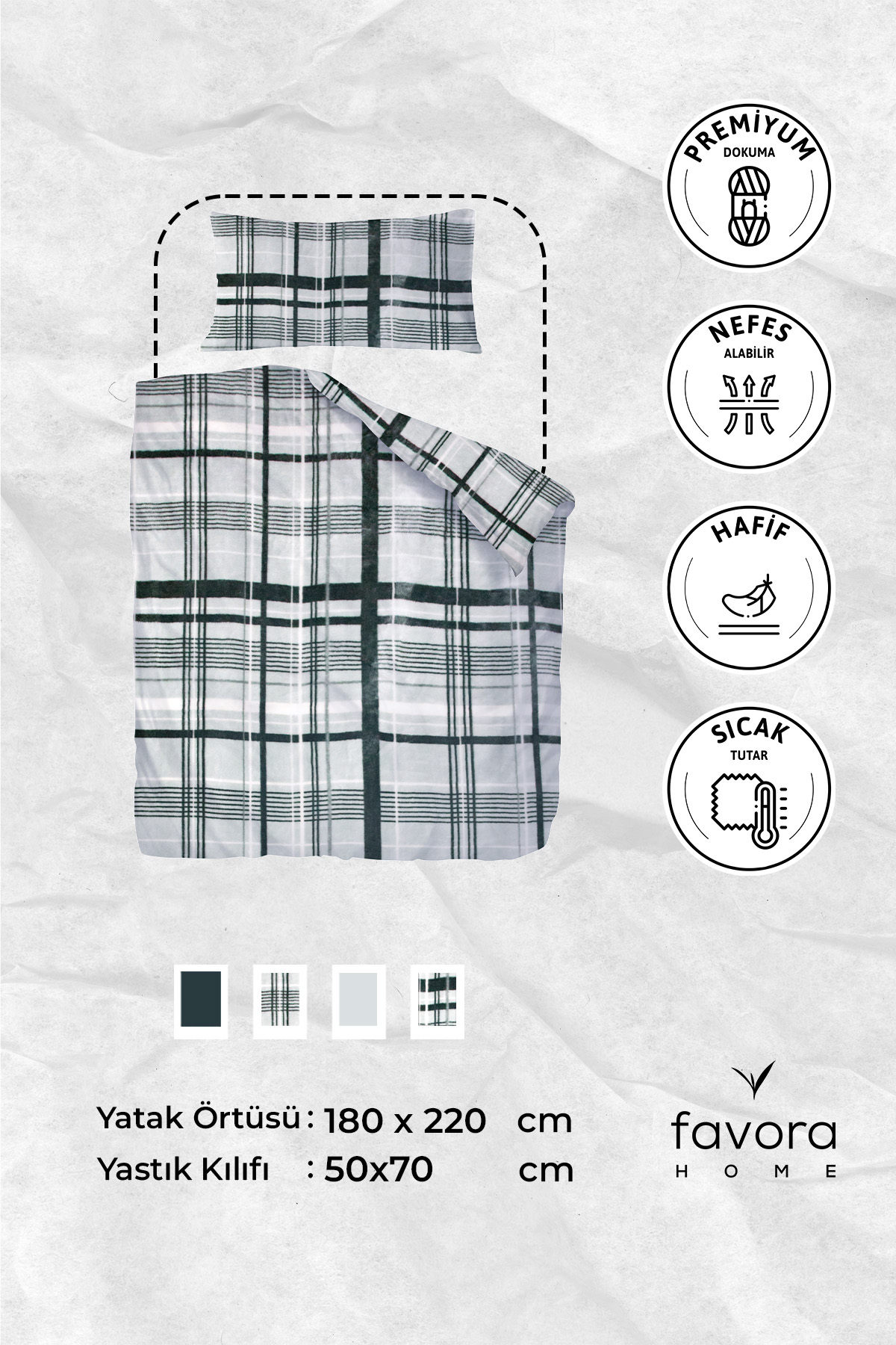 Favora 2 Parça Woolly Tek Kişilik Yatak Örtüsü Set Favora 2 Parça Woolly Tek Kişilik Yatak Örtüsü Set