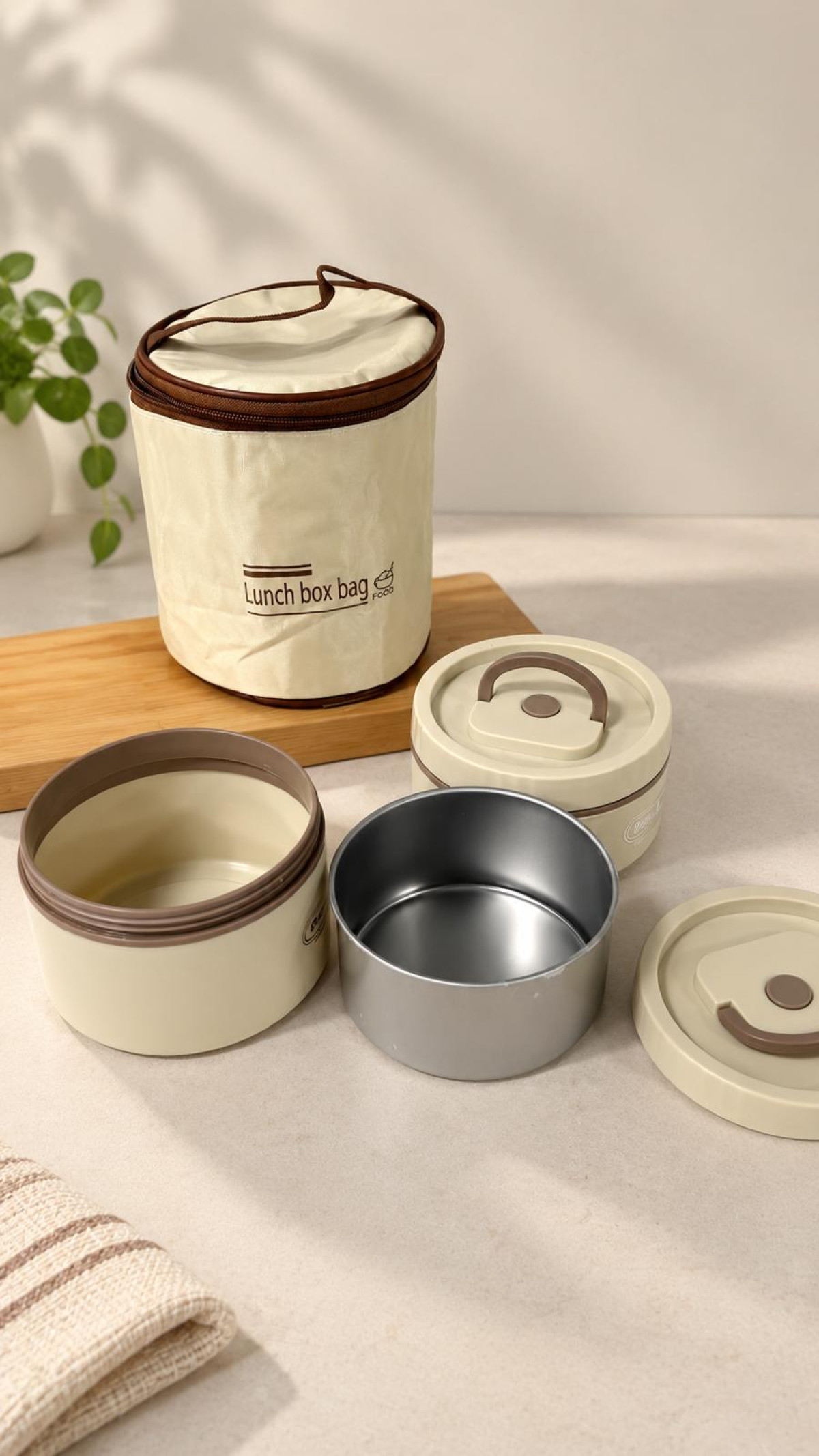 Favora 2'li Çelik Termoslu Lunch Box Yemek Kabı Seti