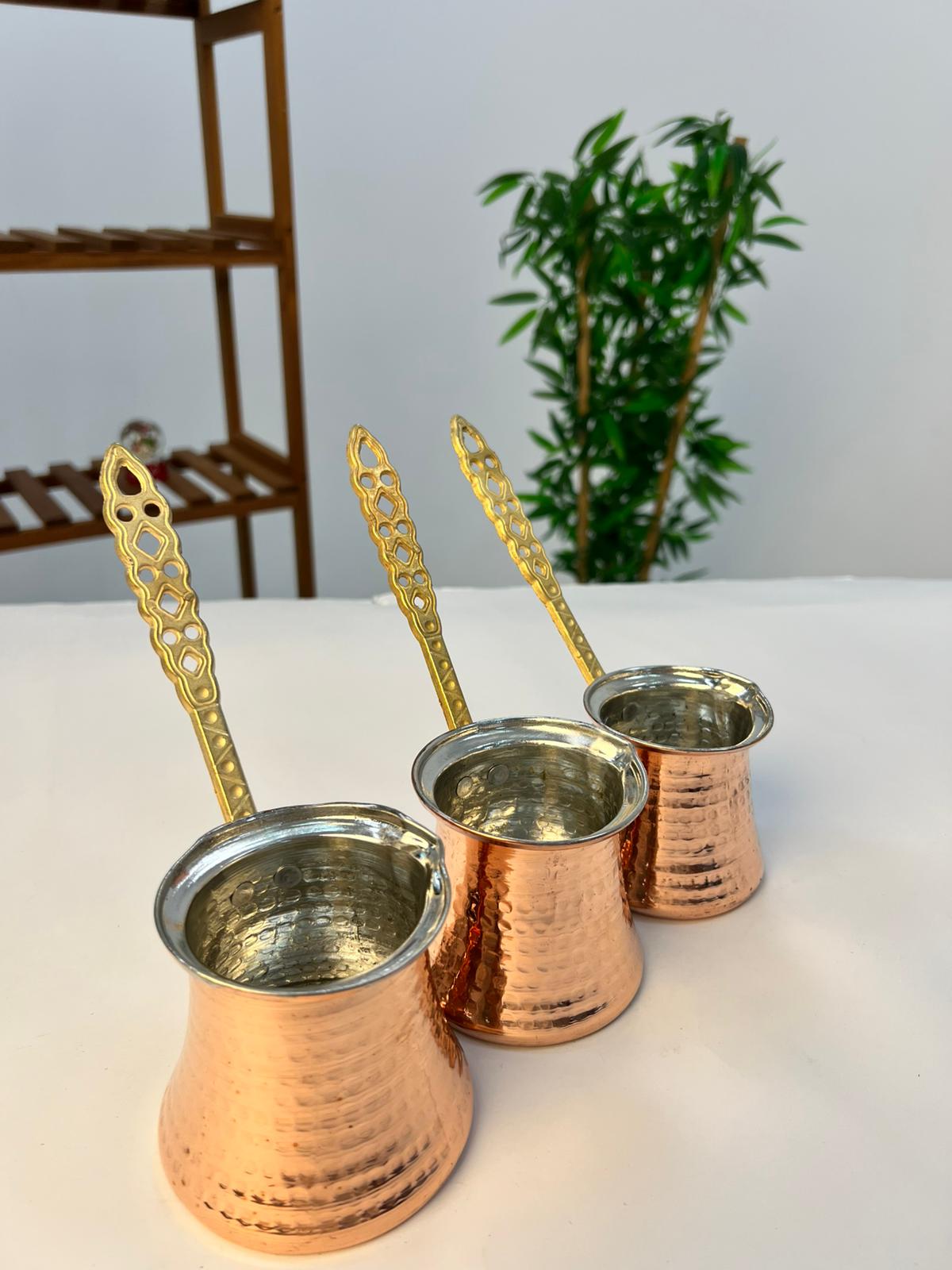 Favora 3 Lü Bakır Cezve Seti Favora 3 Lü Bakır Cezve Seti