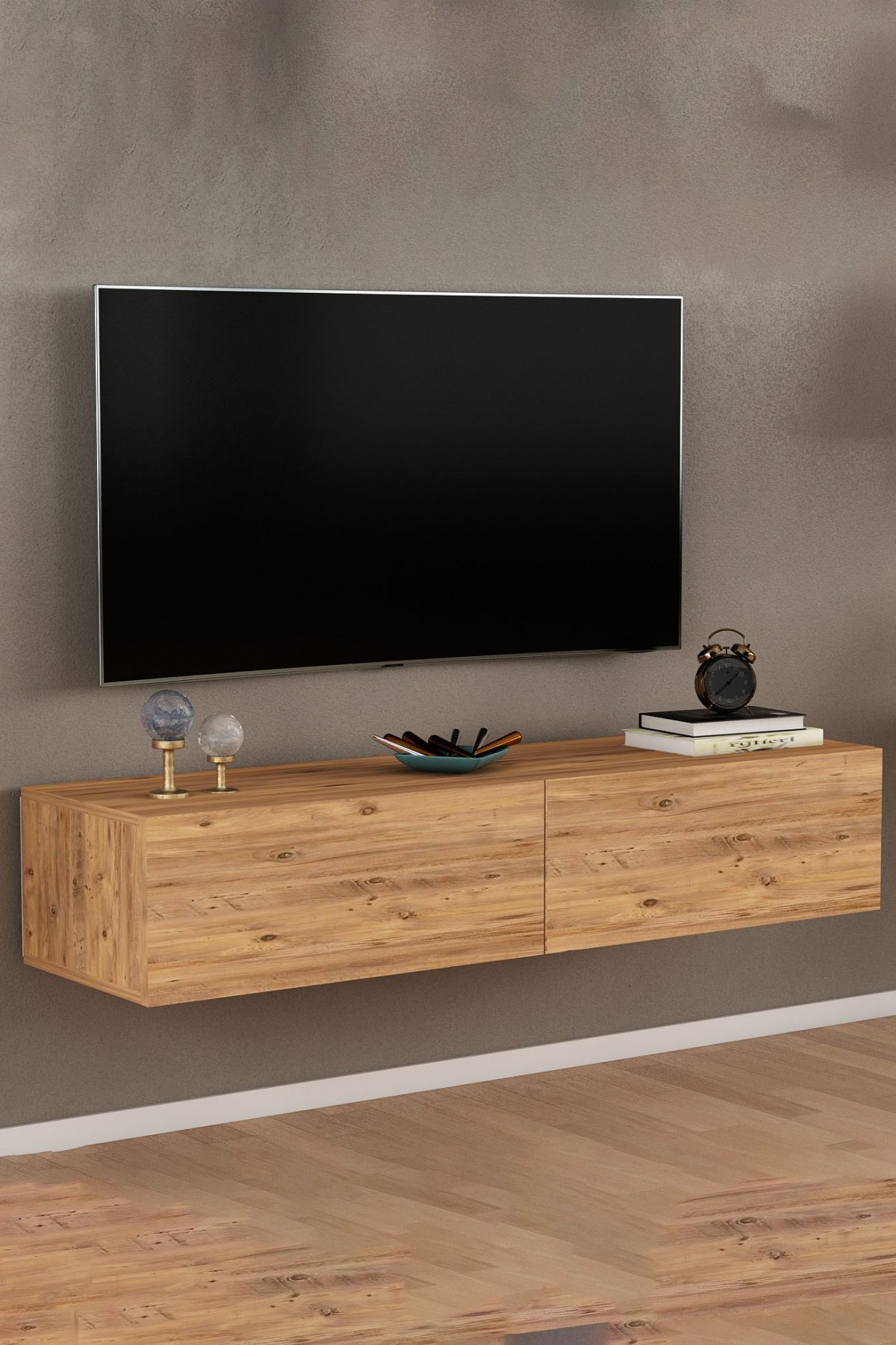 Favora Alfa 2 Kapaklı Duvara Monte TV Ünitesi - Atlantik Çam