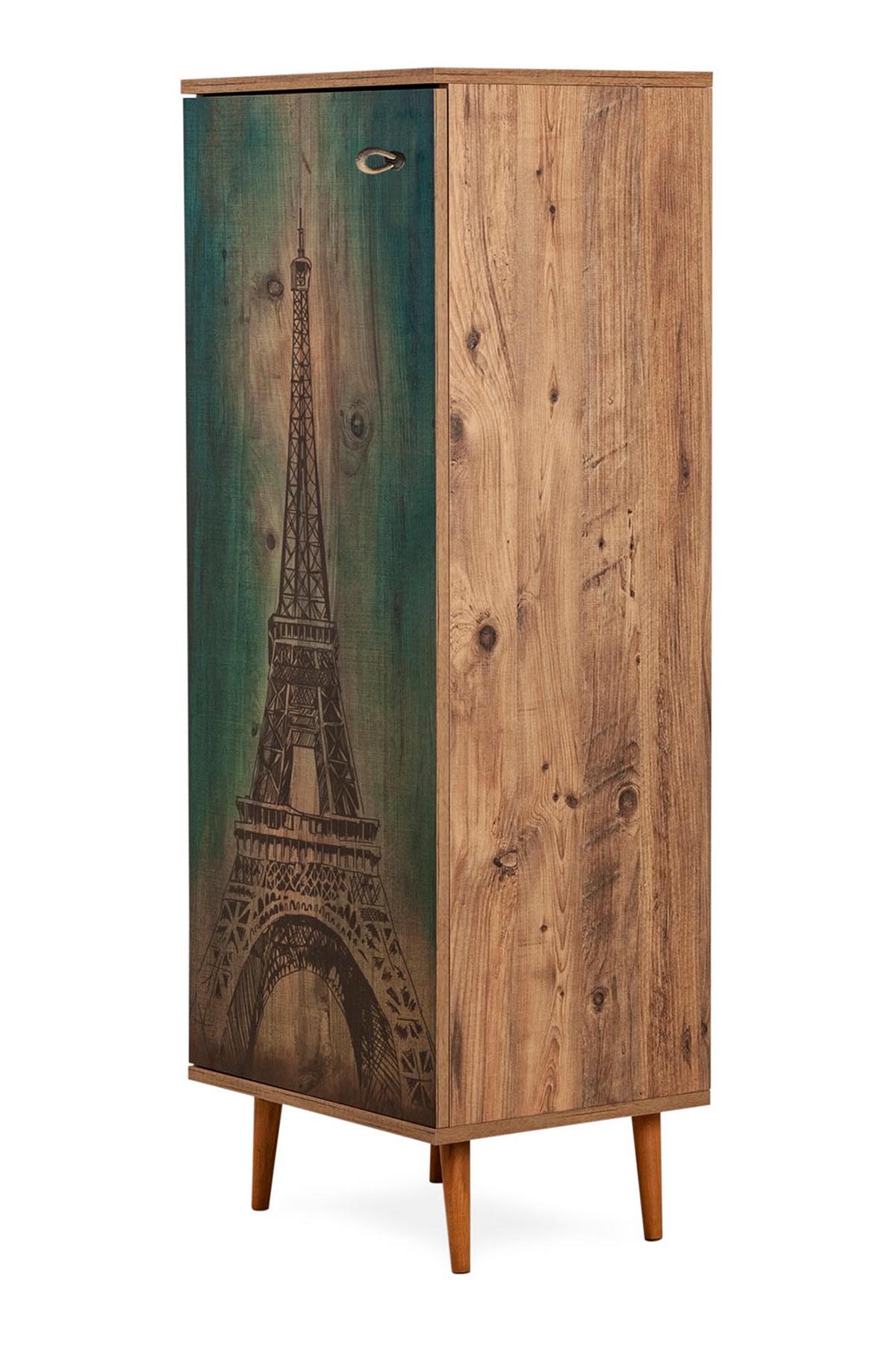 Favora Arton Eyfel Baskılı Çok Amaçlı Dolap - Atlantik Çam