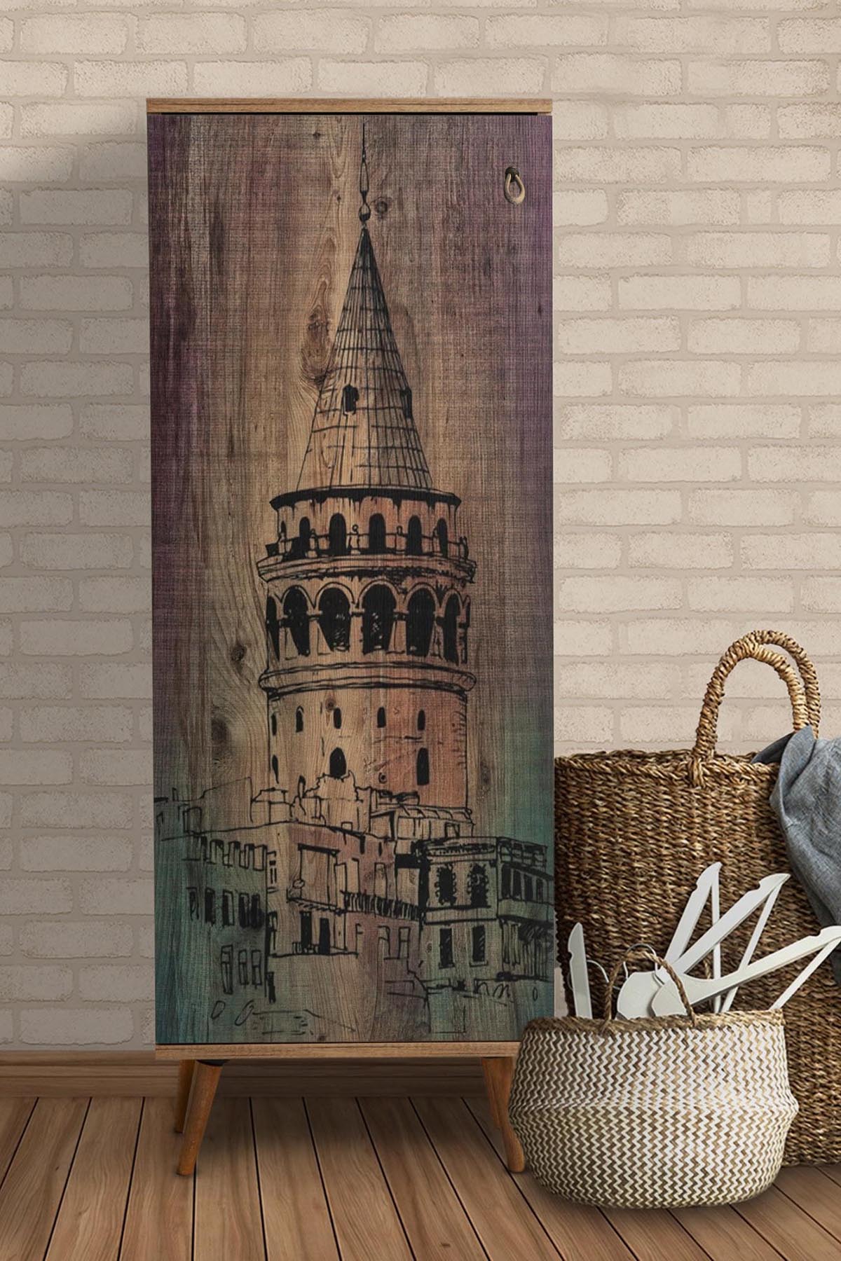 Favora Arton Galata Kulesi Çok Amaçlı Dolap - Atlantik Çam