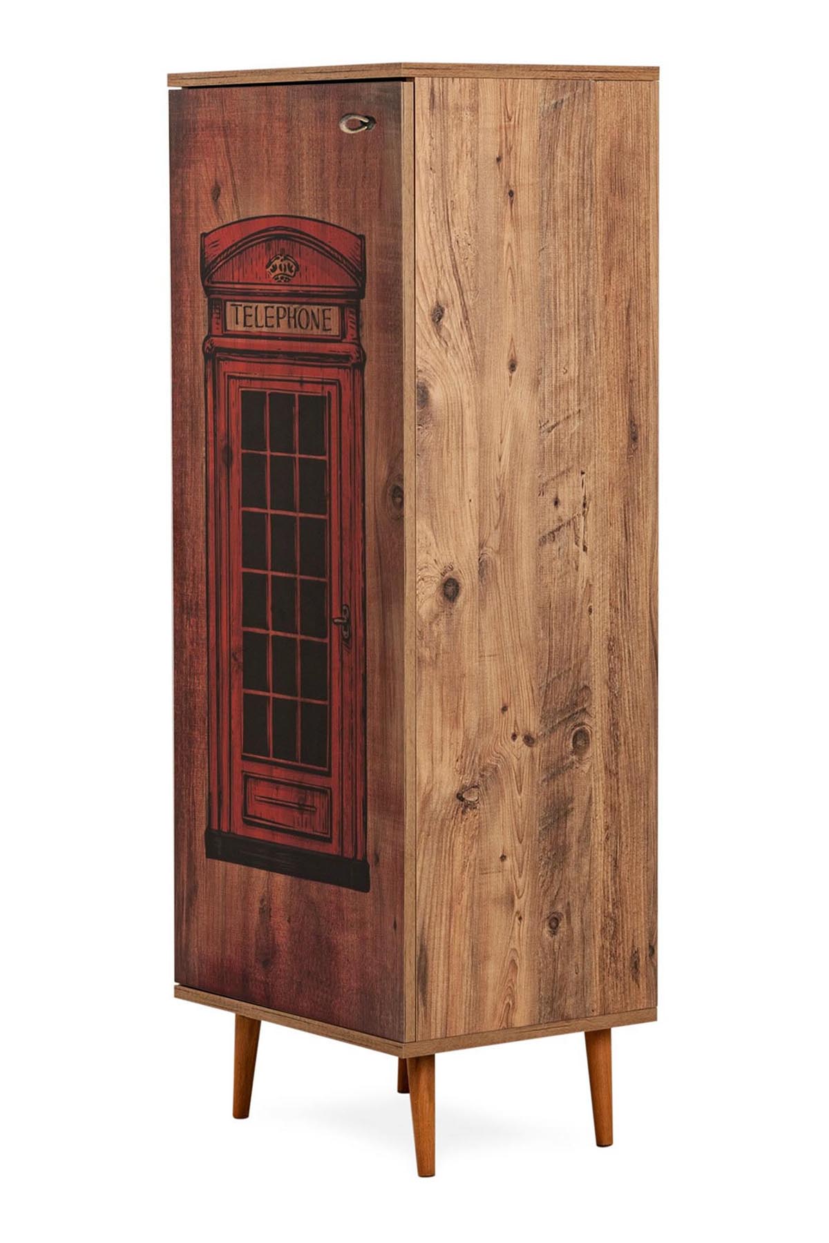 Favora Arton Telefon Kulubesi Baskılı Çok Amaçlı Dolap - Atlantik Çam