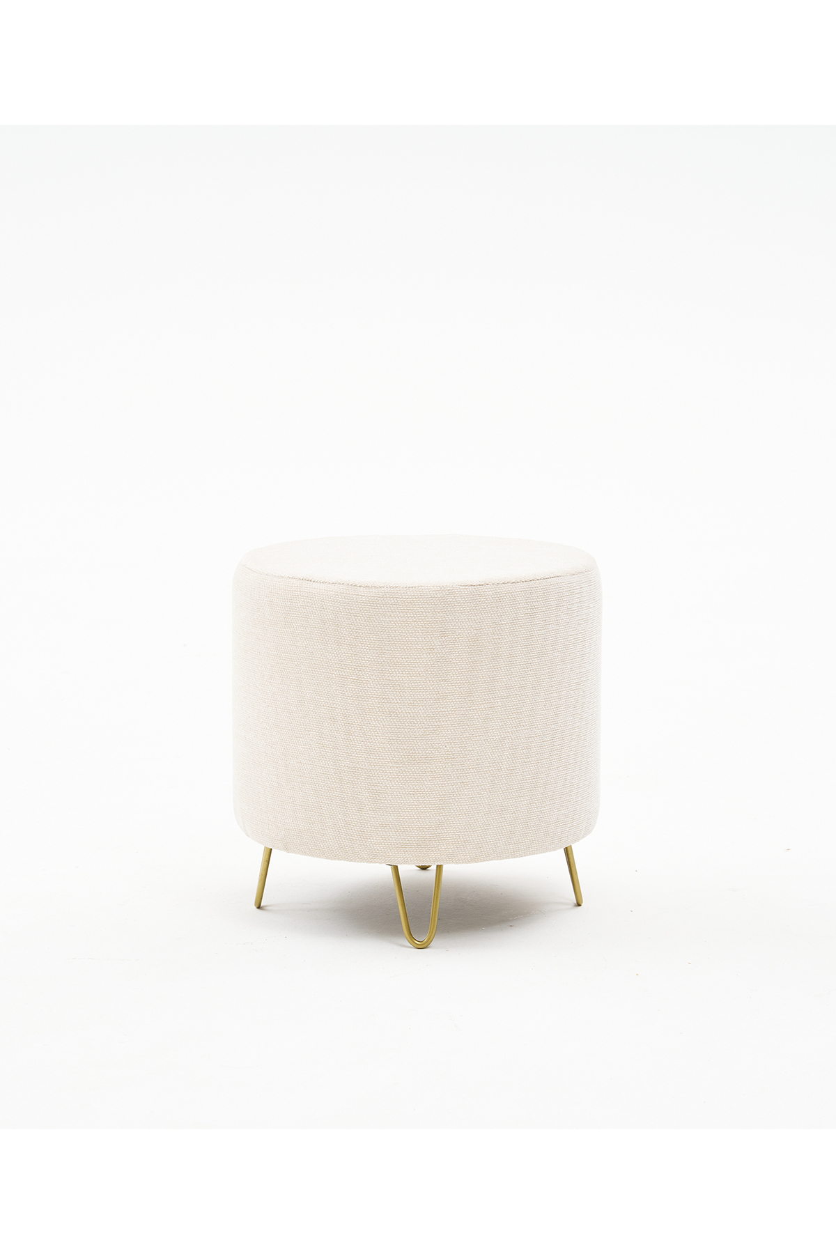 Favora Asmara Metal Ayaklı Puf - Krem