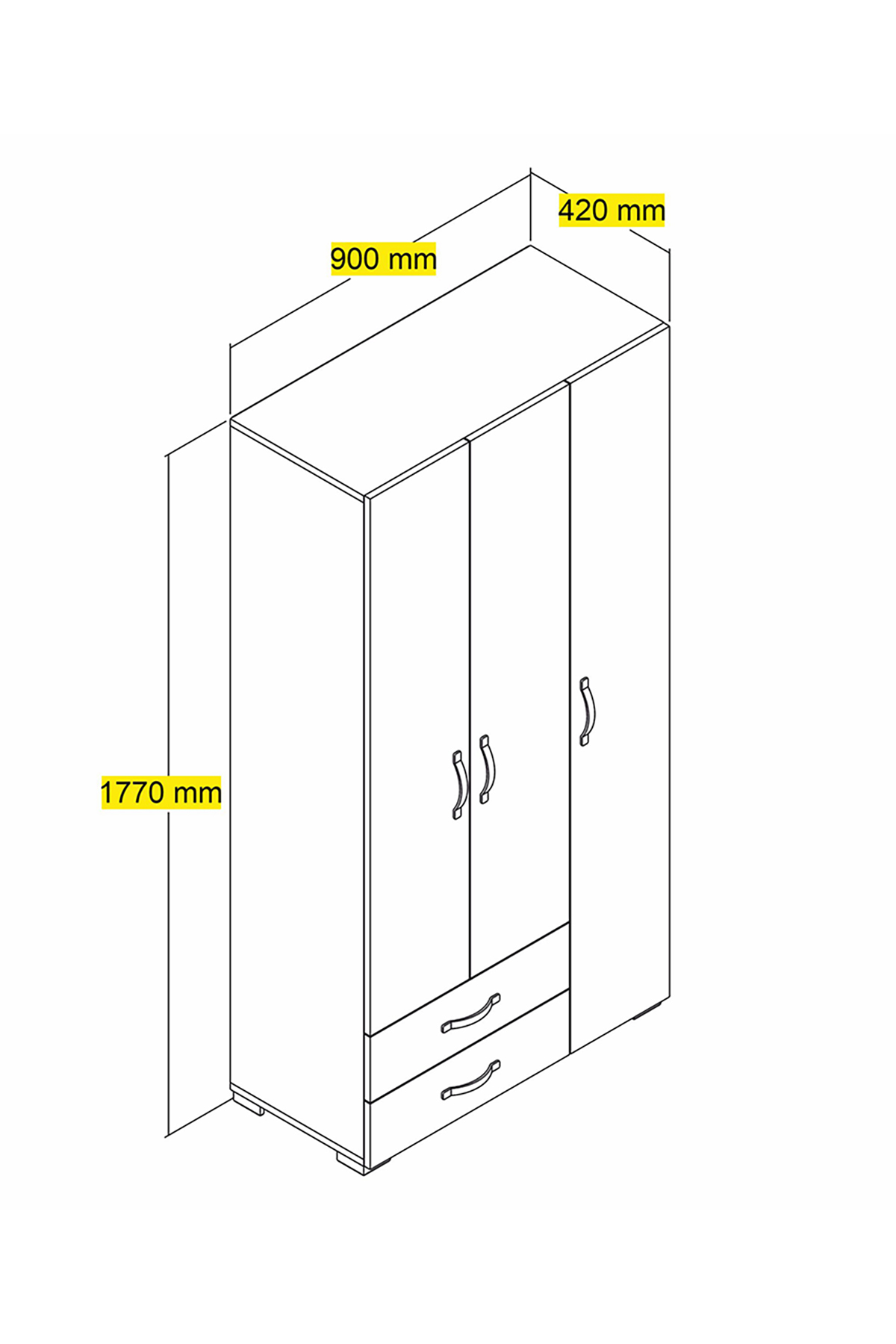 Favora Astana 3 Kapaklı İki Çekmeceli Gardıraop - Atlantik Çam Favora Astana 3 Kapaklı İki Çekmeceli Gardıraop - Atlantik Çam