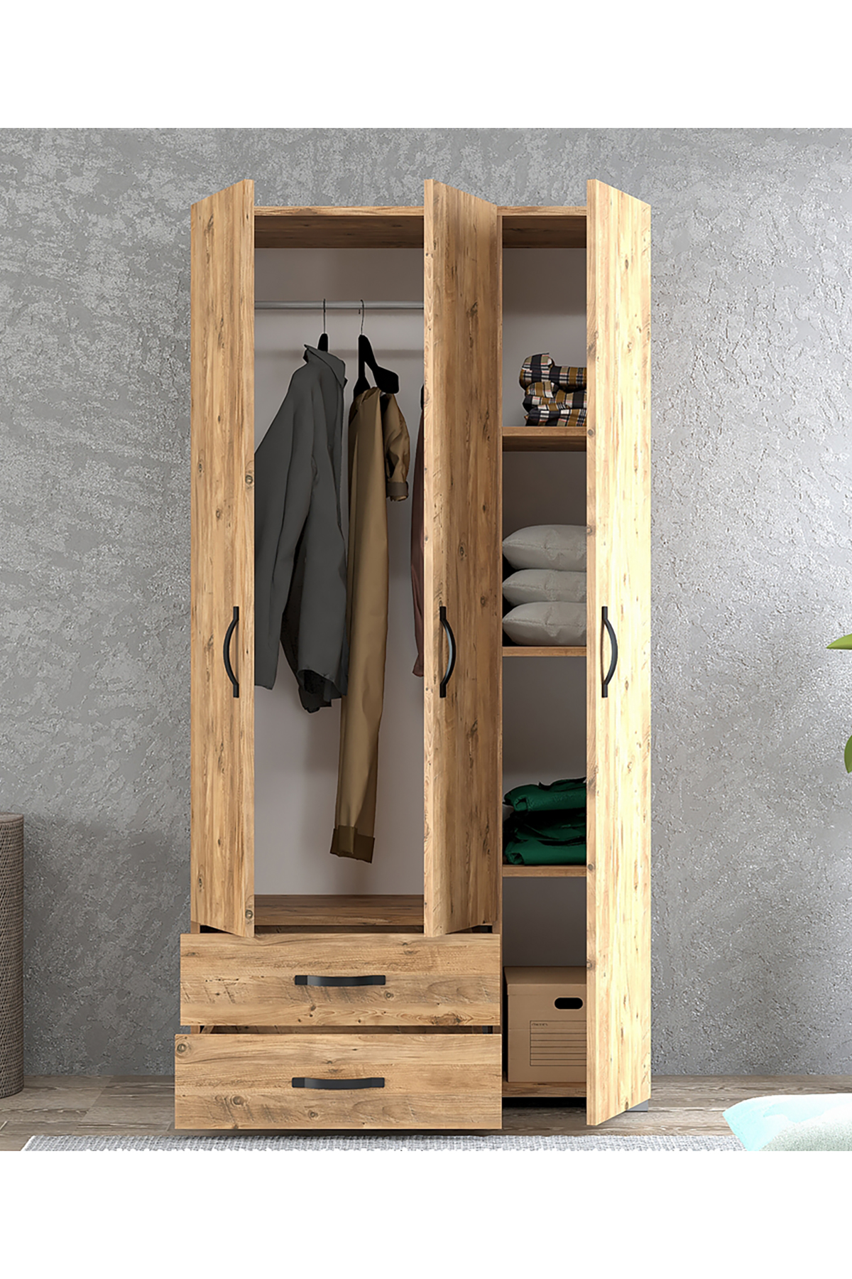 Favora Astana 3 Kapaklı İki Çekmeceli Gardıraop - Atlantik Çam Favora Astana 3 Kapaklı İki Çekmeceli Gardıraop - Atlantik Çam