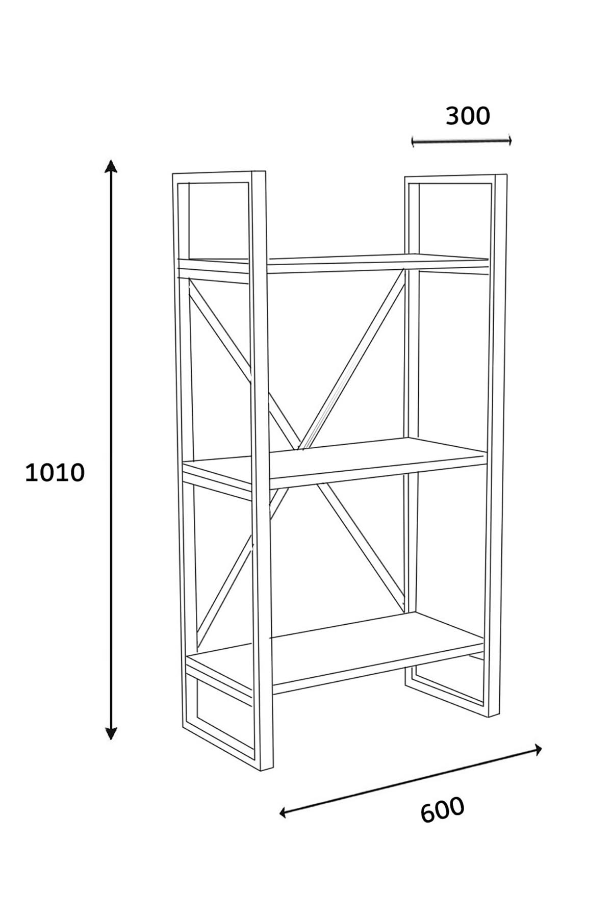 Favora Athens 3 Raflı Kitaplık - Metal Favora Athens 3 Raflı Kitaplık - Metal
