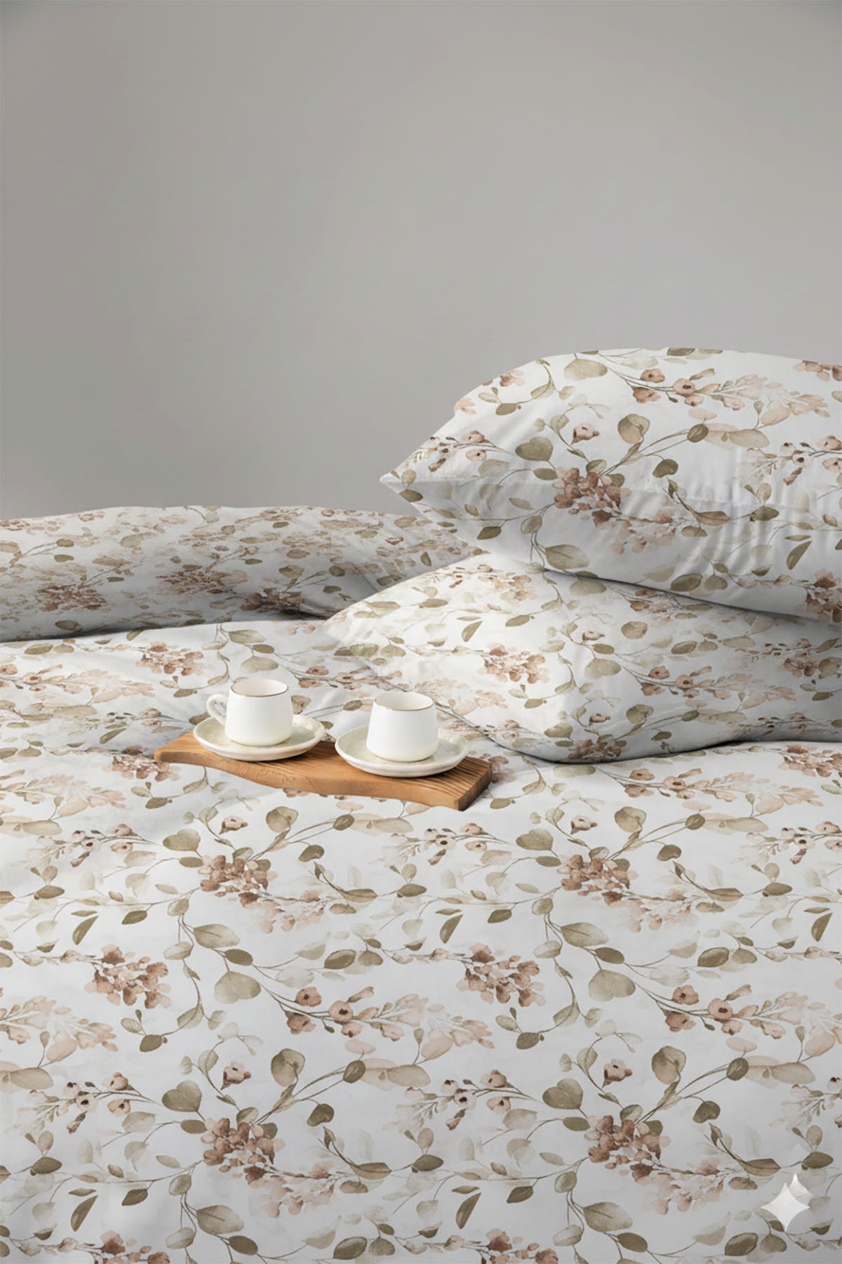 Favora Bella Çift kişilik %100 Pamuk Nevresim Takımı - Kahverengi