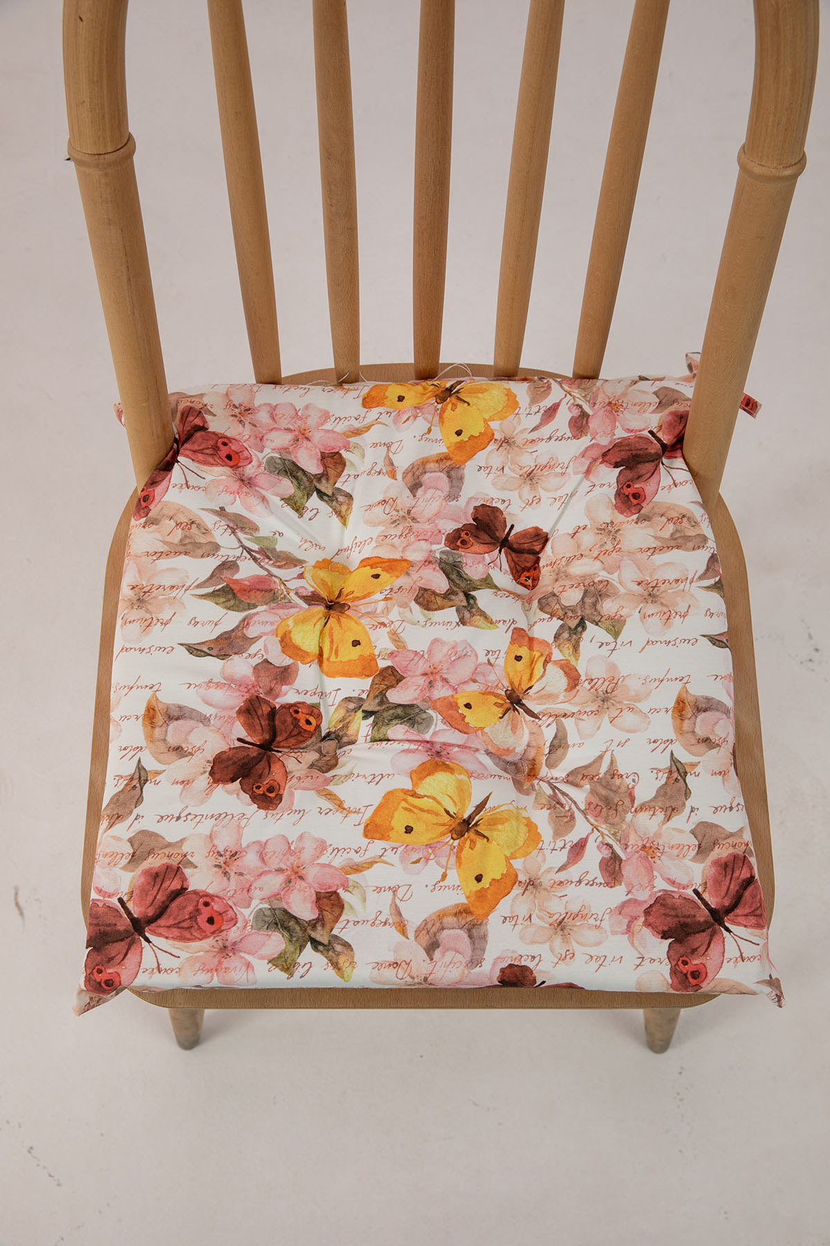 Favora Botanik Süngerli Sandalye Minderi 40x40 Cm - Pudra