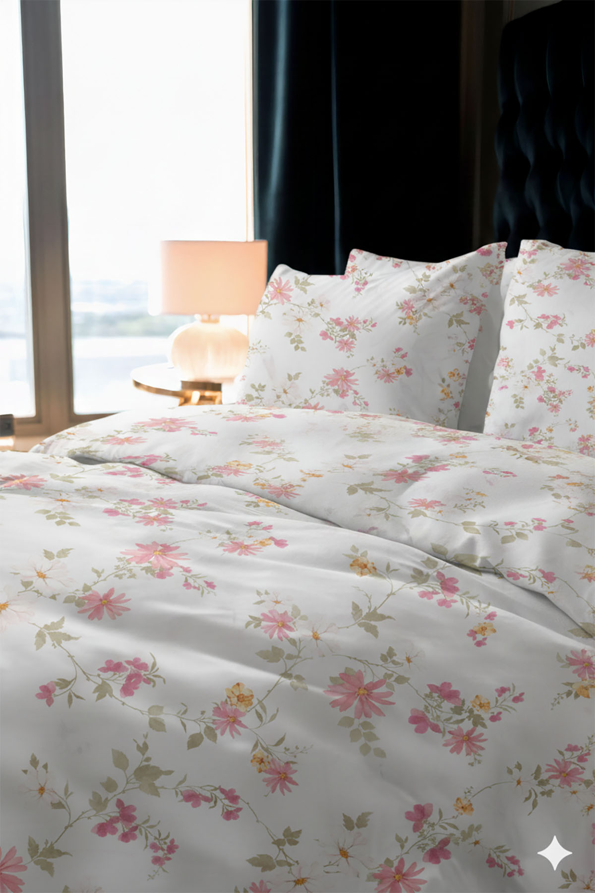 Favora Brote Çift kişilik %100 Pamuk Nevresim Takımı - Pudra