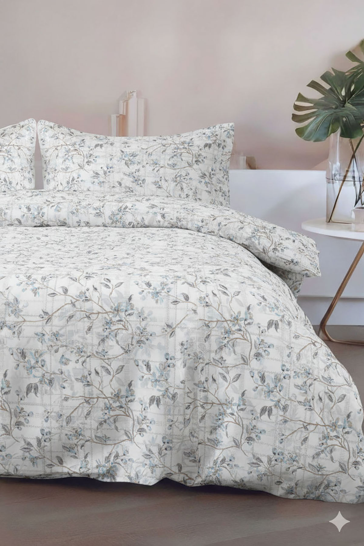 Favora Calido Çift kişilik %100 Pamuk Nevresim Takımı - Petrol Mavisi