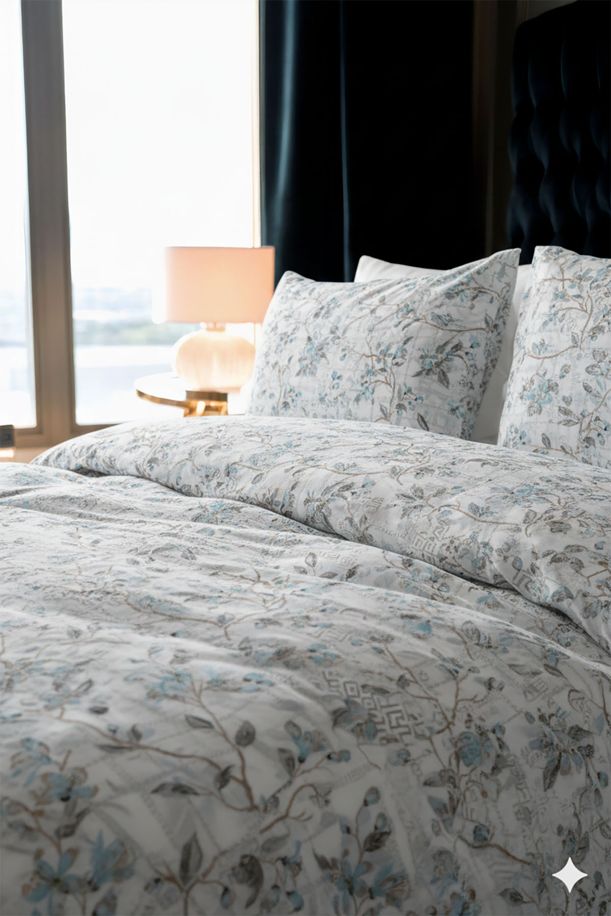 Favora Calido Çift kişilik %100 Pamuk Nevresim Takımı - Petrol Mavisi