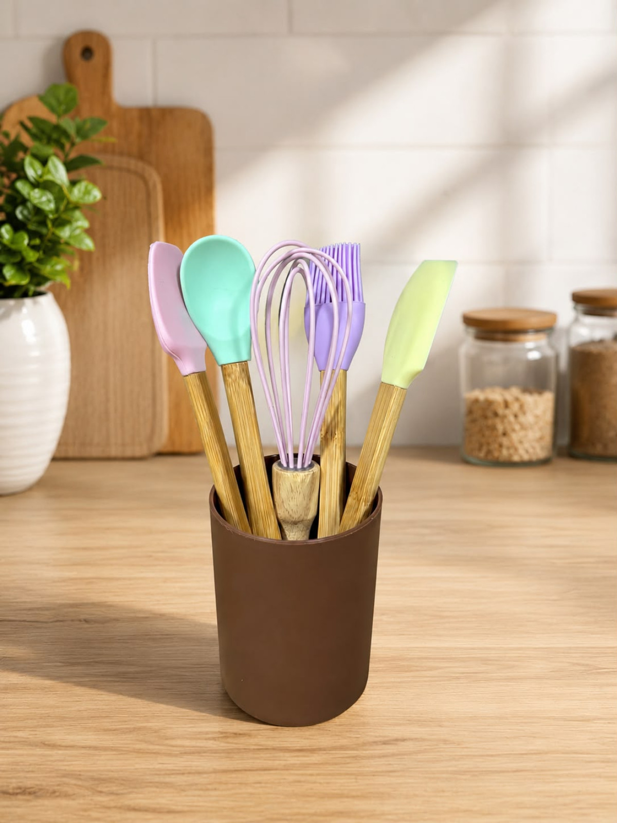 Favora 5'li Mutfak Seti Kahverengi Standlı Favora 5'li Mutfak Seti Kahverengi Standlı