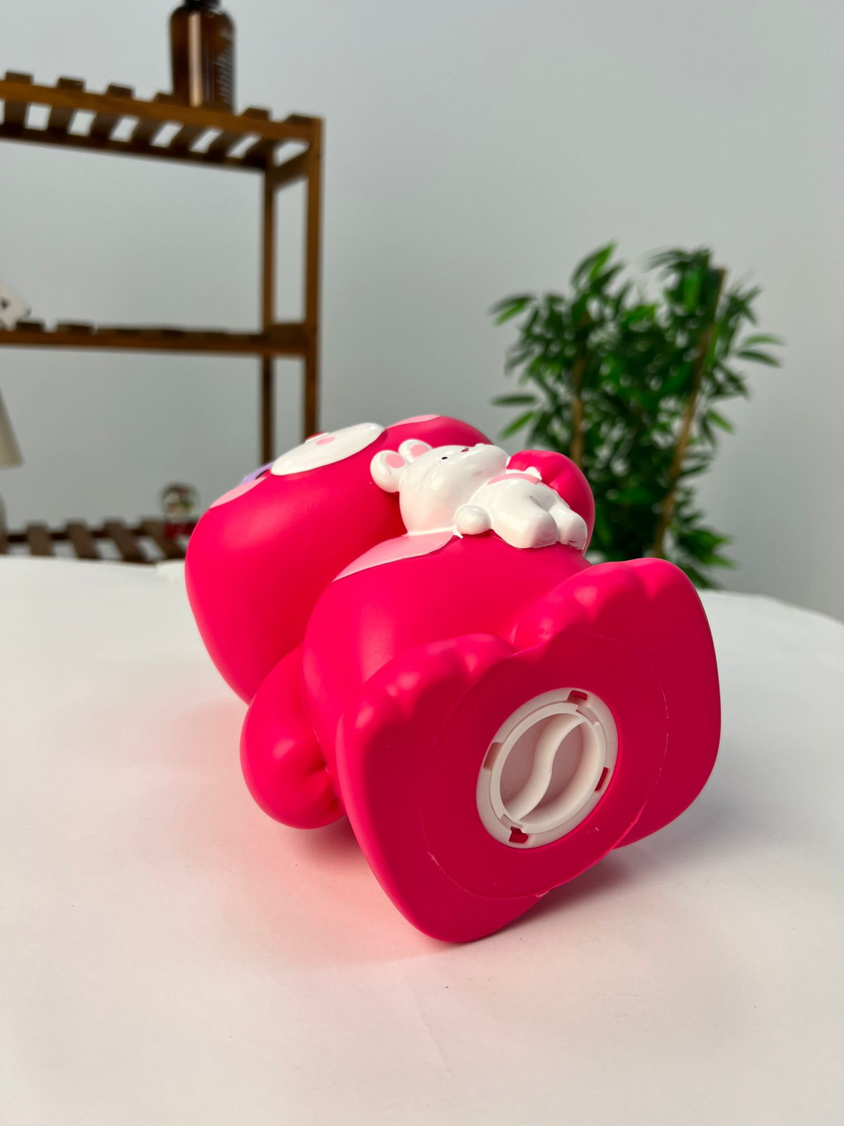 Favora Çilekli Ayıcık Kumbara - Koyu Pembe