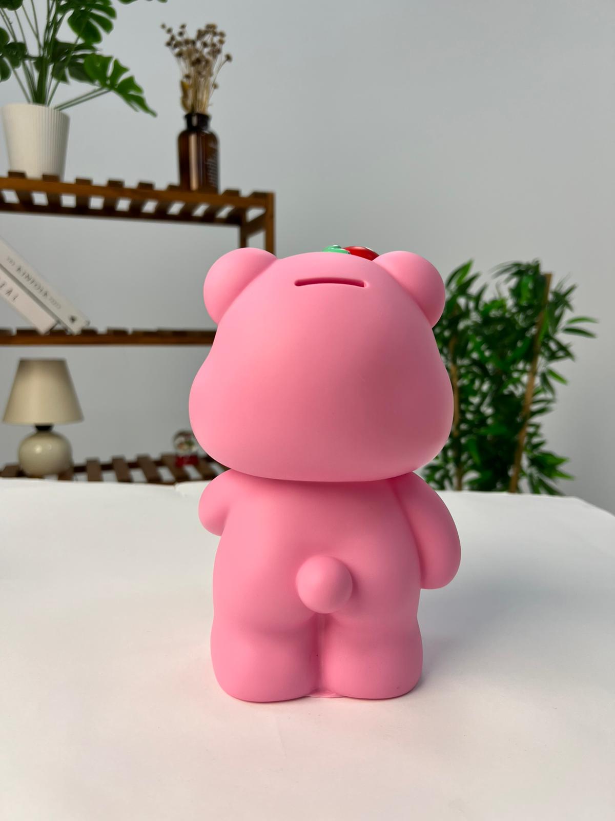 Favora Çilekli Ayıcık Kumbara - Pembe Favora Çilekli Ayıcık Kumbara - Pembe
