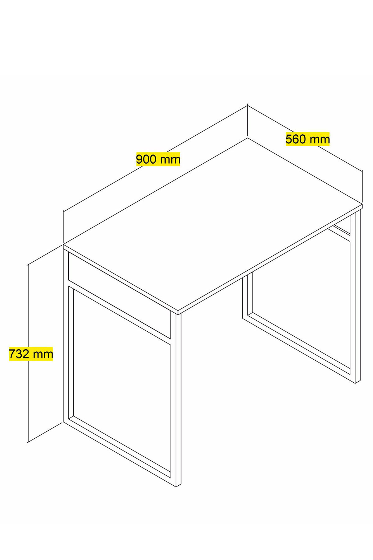 Favora Dunga Metal Ayaklı Çalışma Masası - Atlantik Çam - Beyaz Favora Dunga Metal Ayaklı Çalışma Masası - Atlantik Çam - Beyaz
