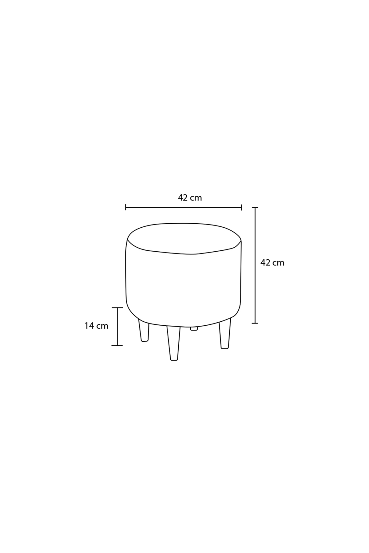 Favora Fındık Puf - Antrasit - Bakır