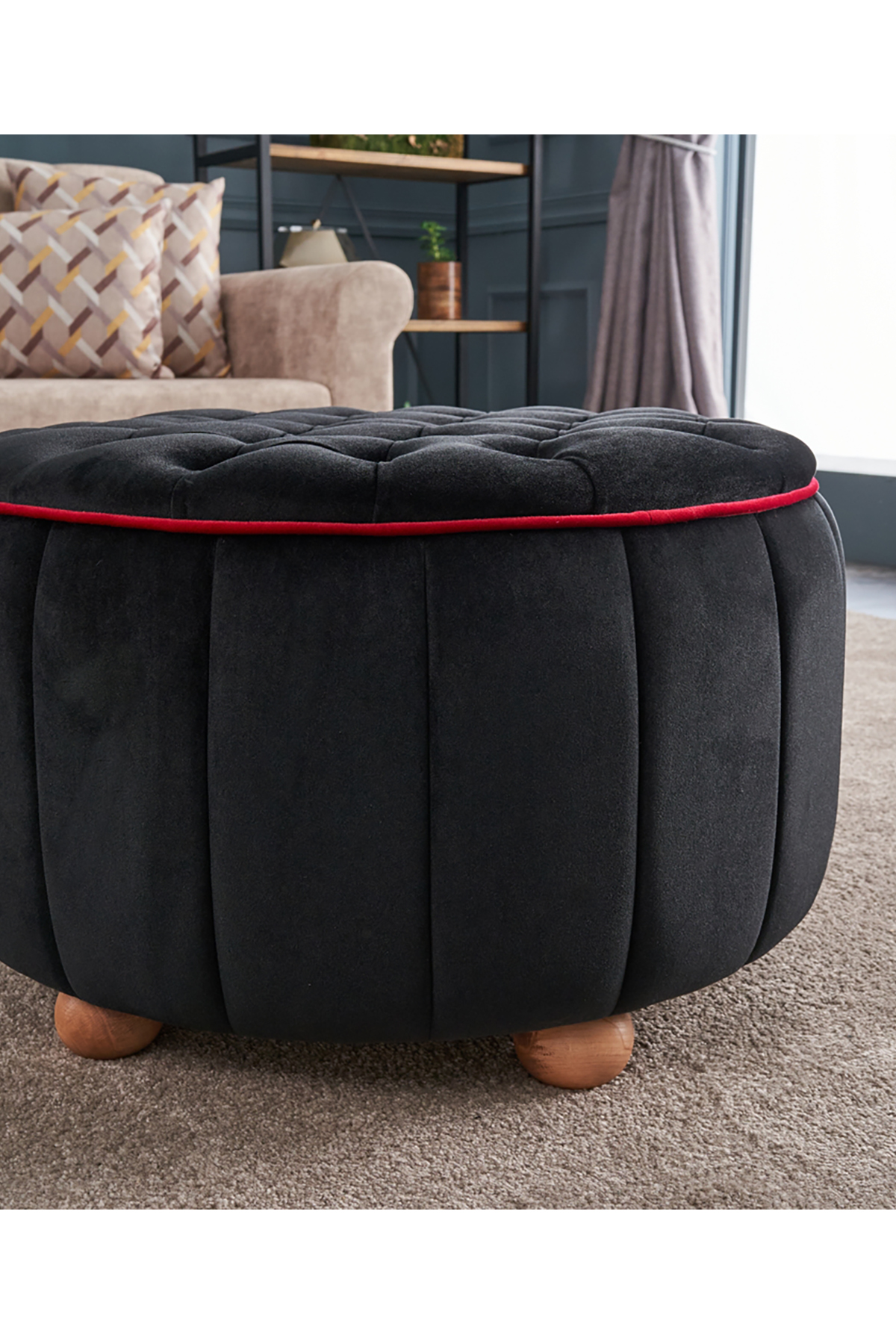 Favora Jasmin Puf - Siyah