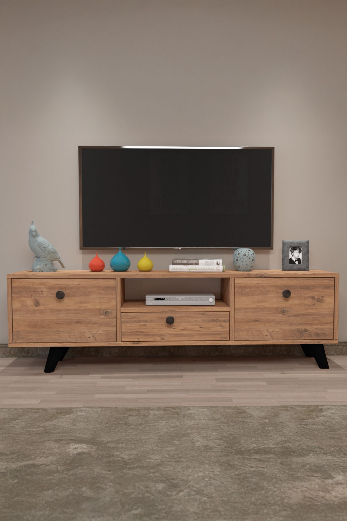 Favora Lens TV Sehpası - Atlantik Çam 140 cm