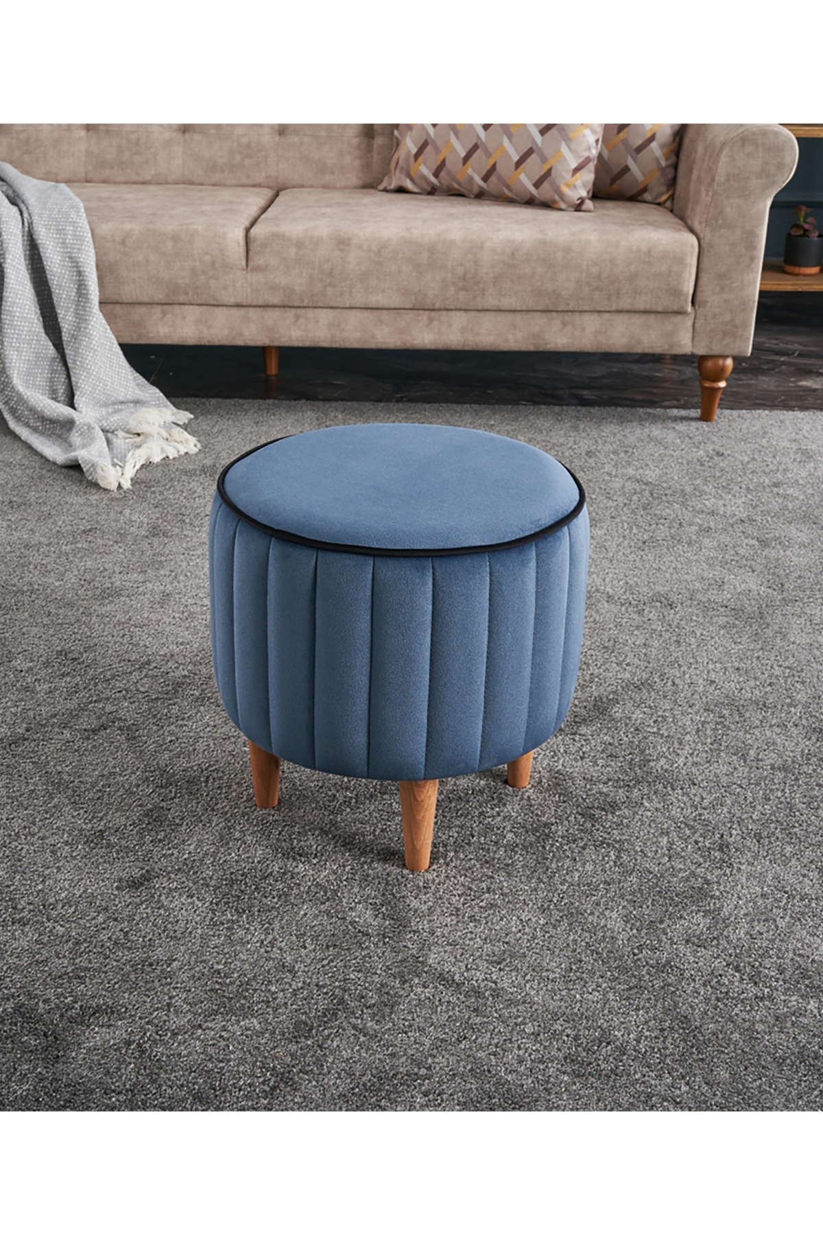 Favora Lindy Puf - Mavi