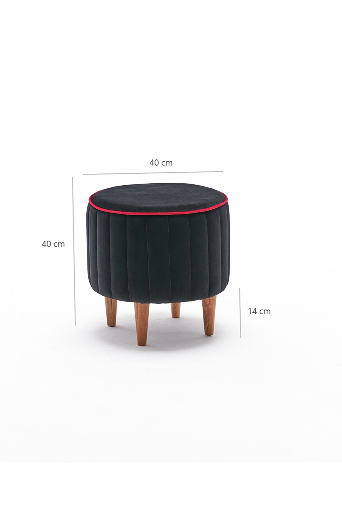 Favora Lindy Puf - Siyah