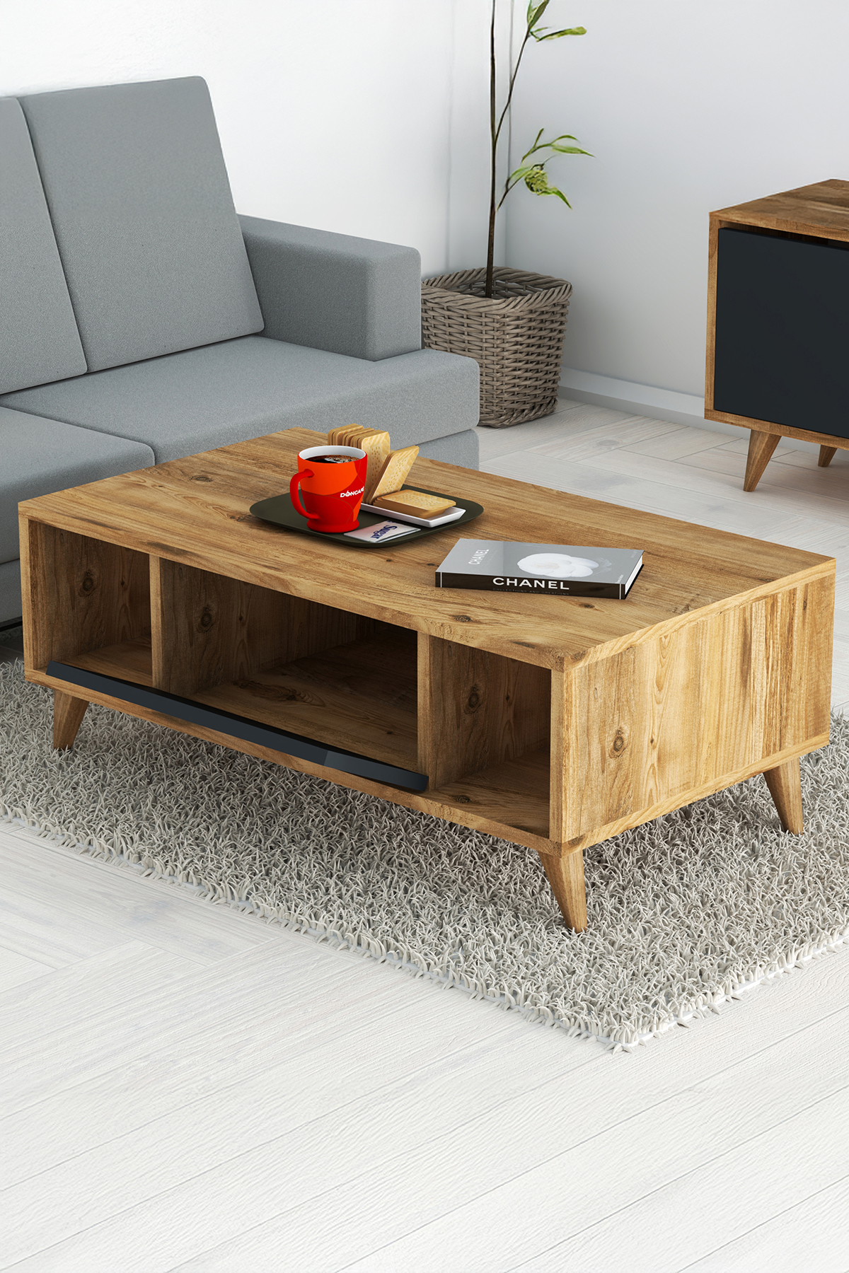 Favora Linea Orta Sehpa - Atlantik Çam - Antrasit Favora Linea Orta Sehpa - Atlantik Çam - Antrasit