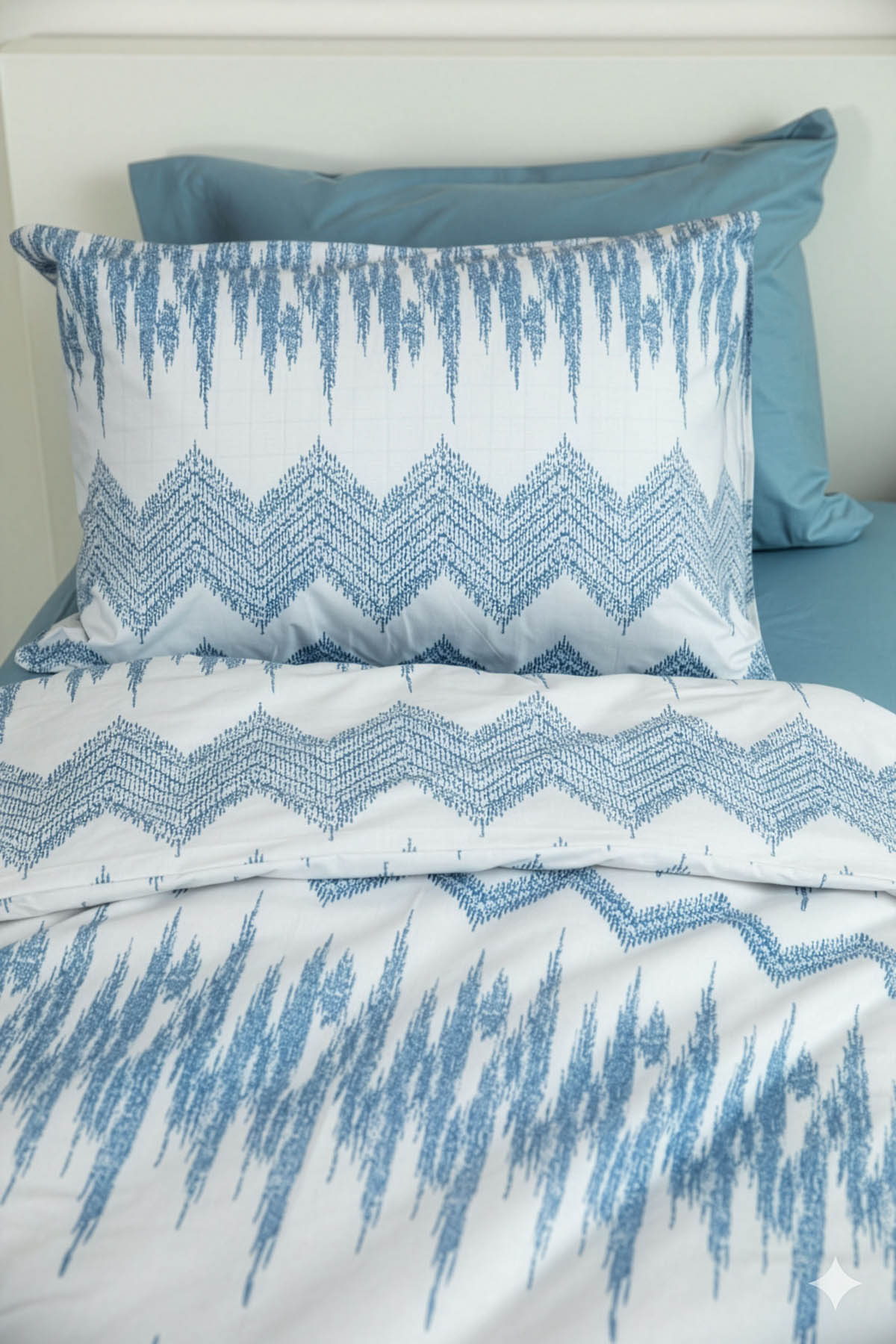 Favora Lunex Lastikli Çarşaflı Tek Kişilik Nevresim Takımı - Mavi