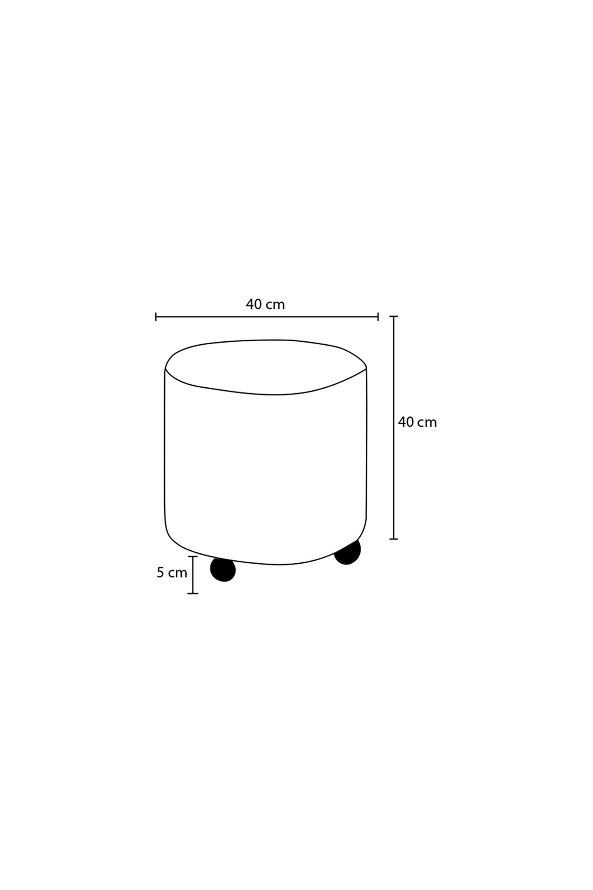 Favora Mario Ahşap Ayaklı Puf - Gri