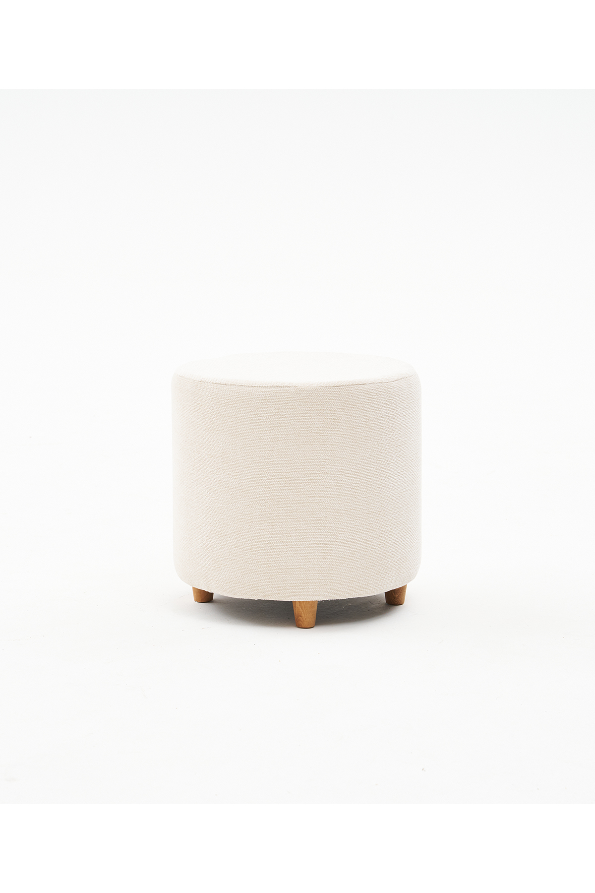 Favora Mario Ahşap Ayaklı Puf - Krem