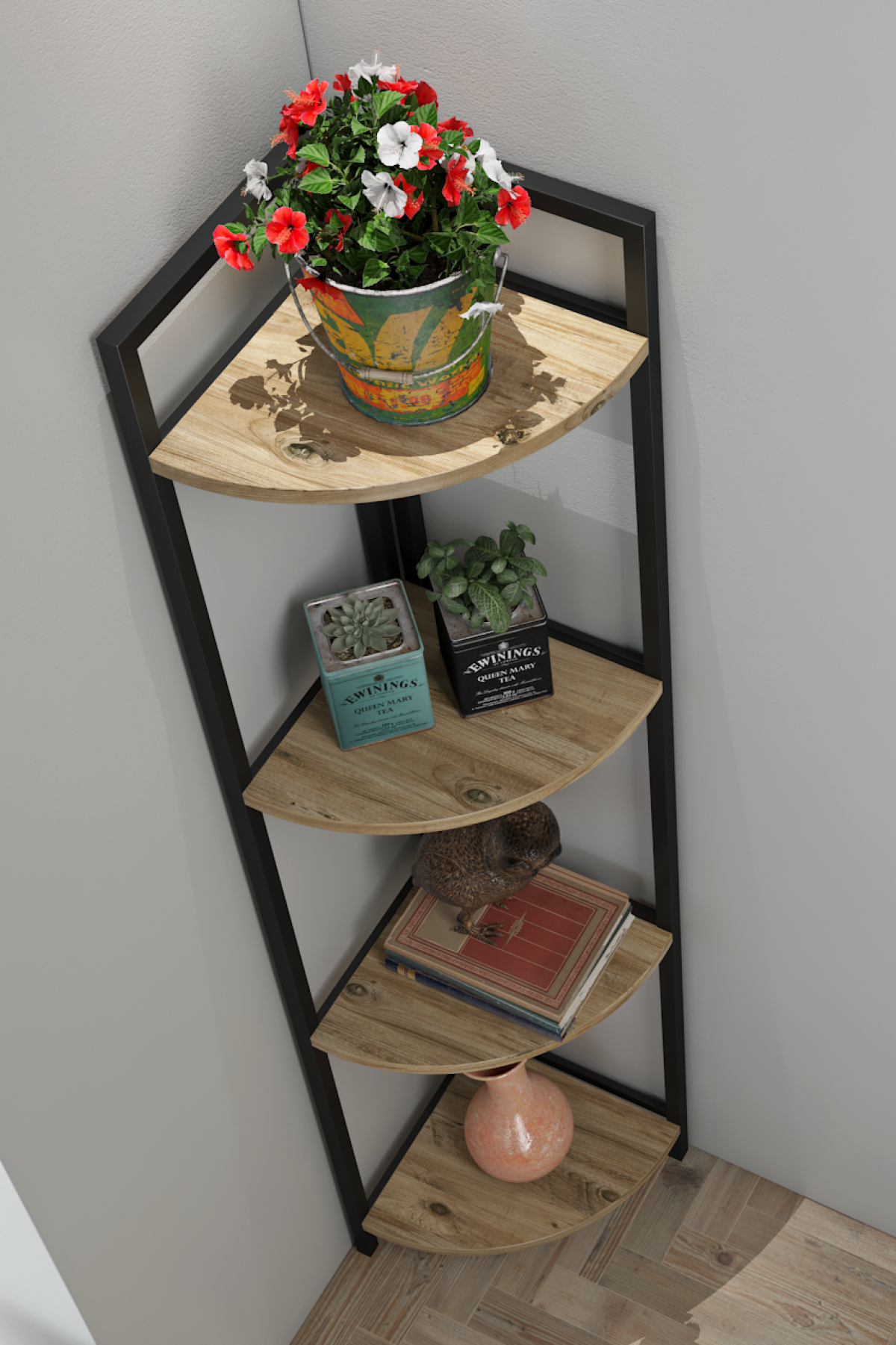 Favora Modd Corner Kitaplık - Atlantik Çam