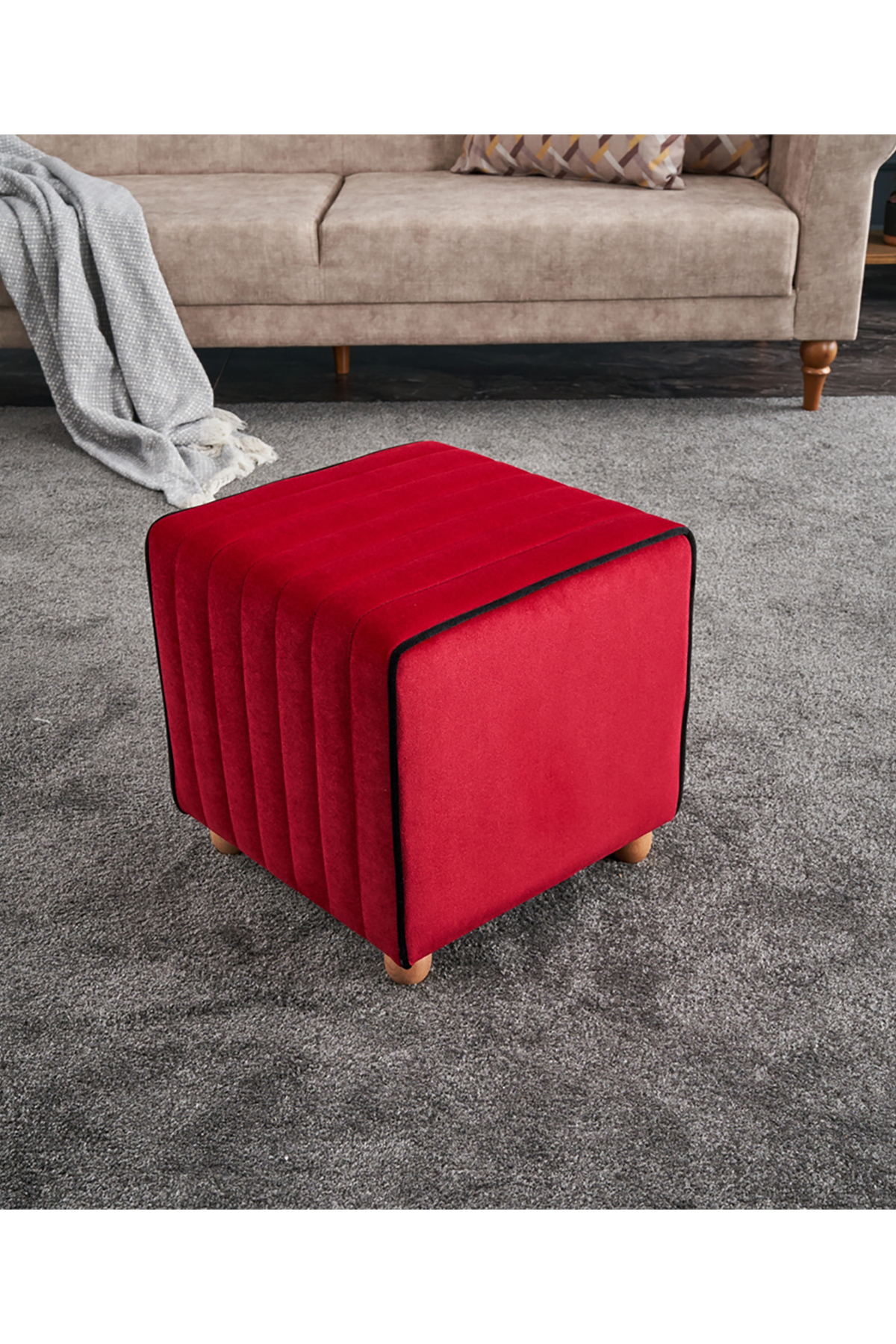 Favora Mona Puf - Kırmızı