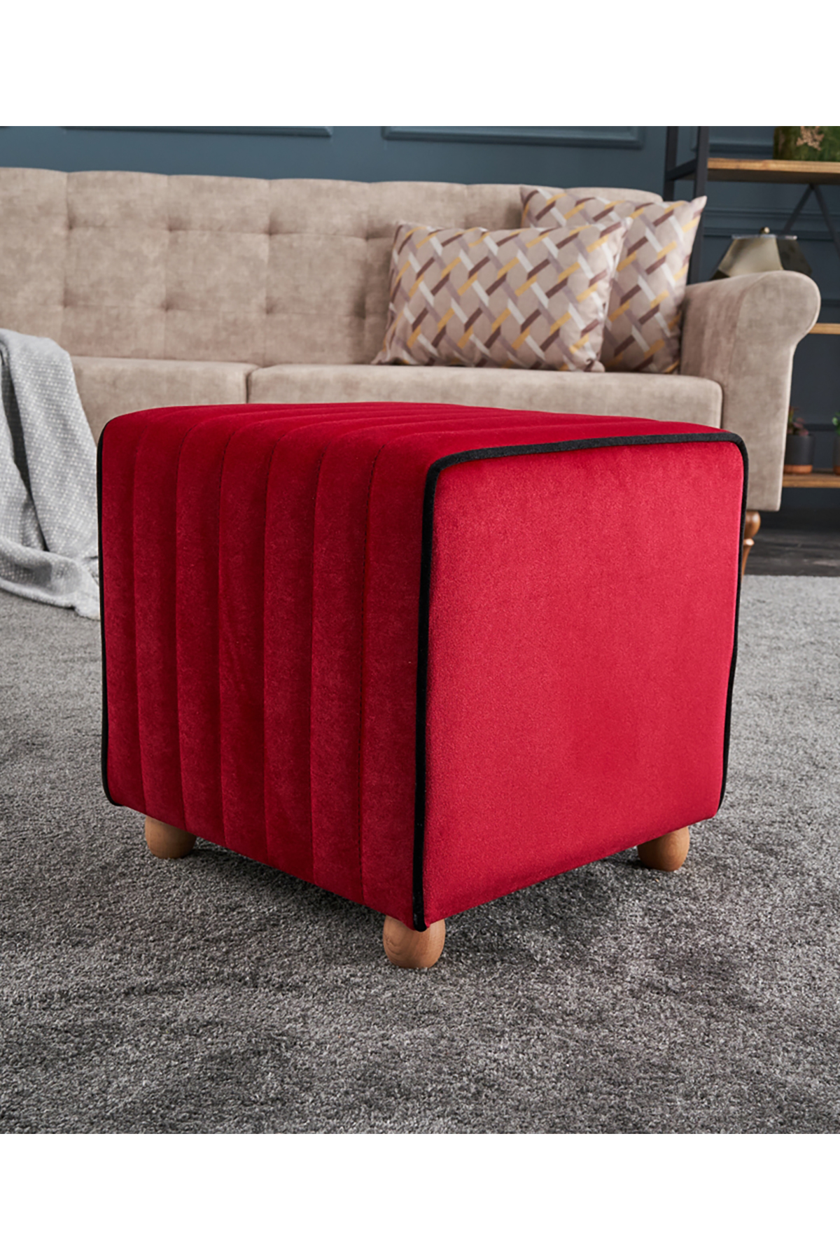 Favora Mona Puf - Kırmızı