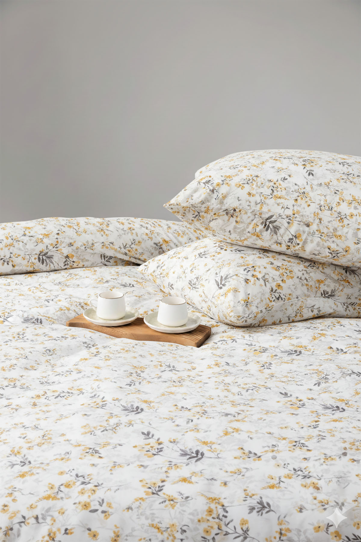 Favora Pampas Çift kişilik %100 Pamuk Nevresim Takımı - Gri