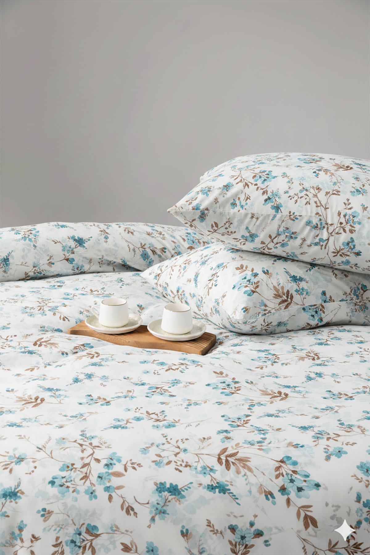 Favora Pampas Çift kişilik %100 Pamuk Nevresim Takımı - Turkuaz