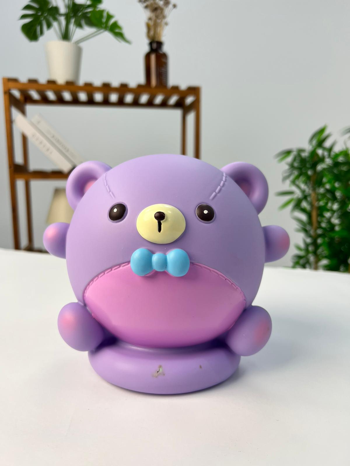 Favora Papyonlu Ayı Kumbara - Mor