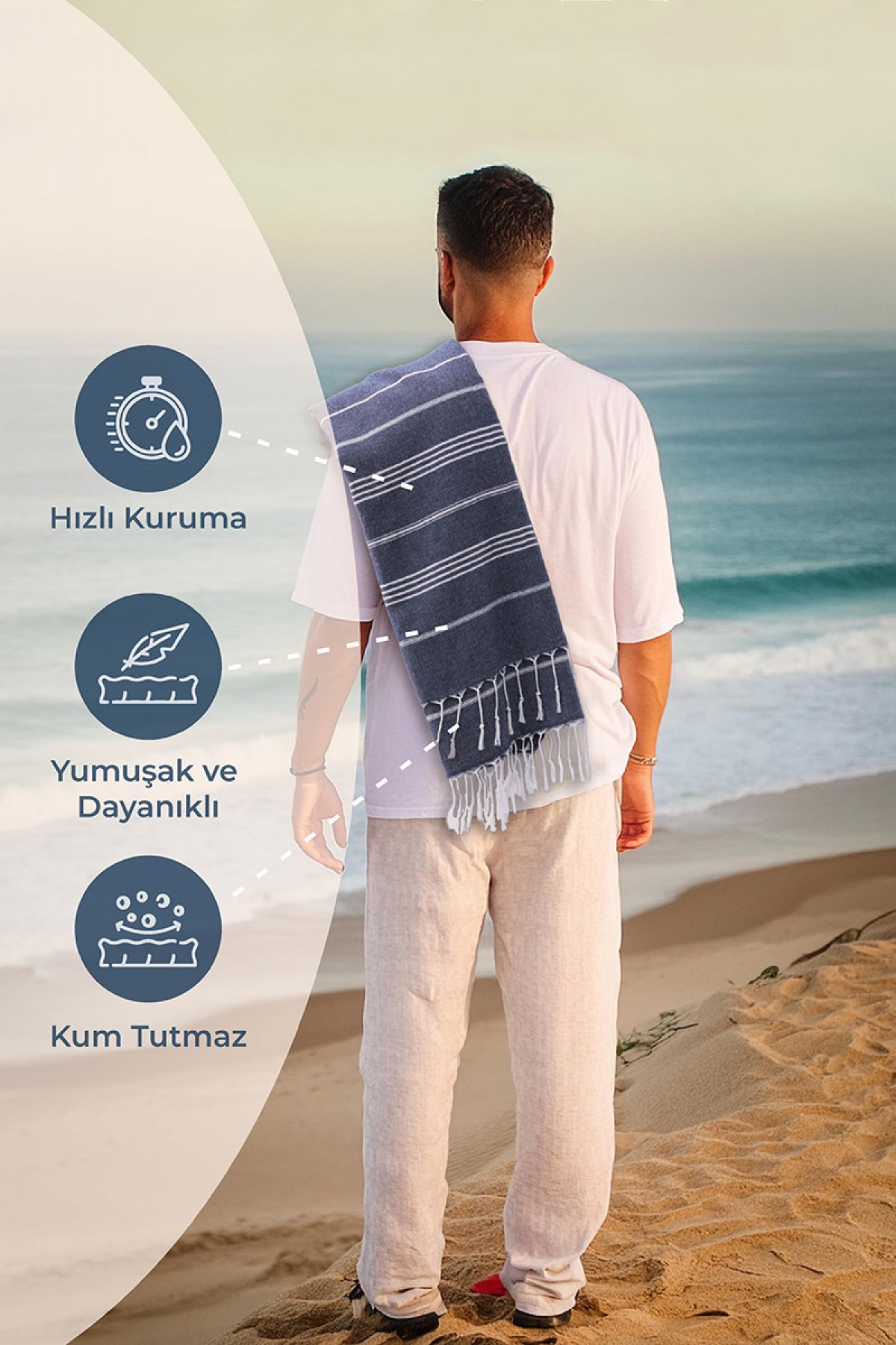 Favora Peştamal Plaj Havlusu 90x140 - Lacivert Favora Peştamal Plaj Havlusu 90x140 - Lacivert