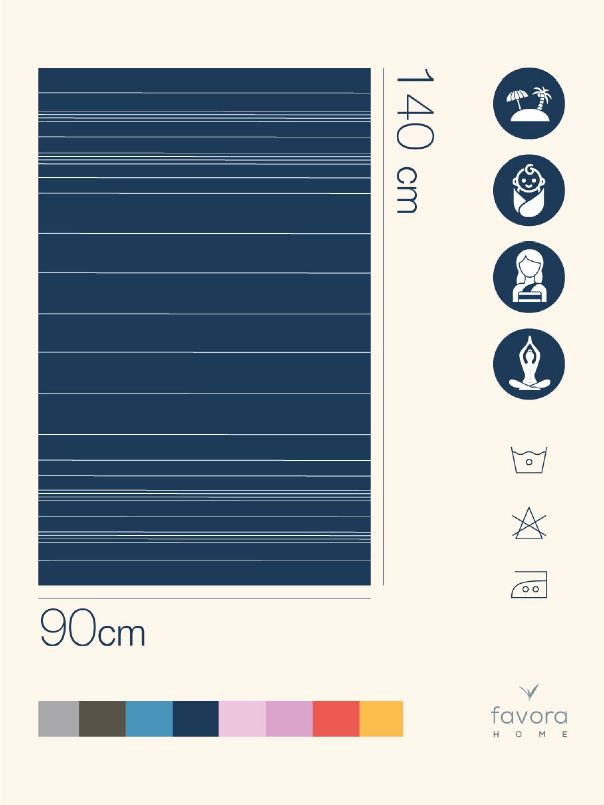 Favora Peştamal Plaj Havlusu 90x140 - Lacivert Favora Peştamal Plaj Havlusu 90x140 - Lacivert