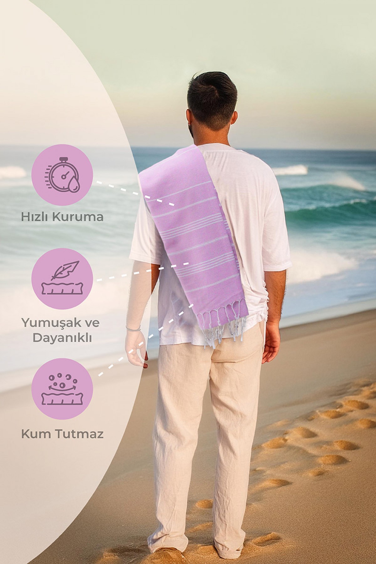 Favora Peştamal Plaj Havlusu 90x140 - Lila Favora Peştamal Plaj Havlusu 90x140 - Lila