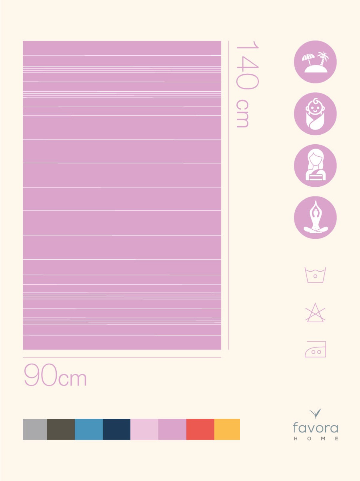 Favora Peştamal Plaj Havlusu 90x140 - Lila Favora Peştamal Plaj Havlusu 90x140 - Lila