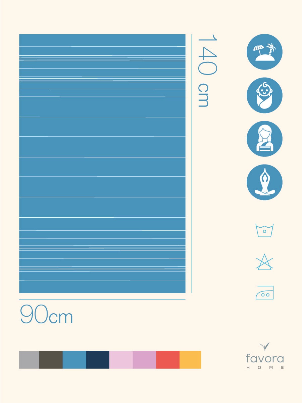 Favora Peştamal Plaj Havlusu 90x140 - Mavi Favora Peştamal Plaj Havlusu 90x140 - Mavi